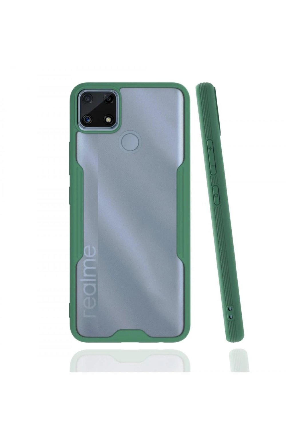 Mey İthalat®  Realme C25 Kılıf Platin Silikon - Yeşil