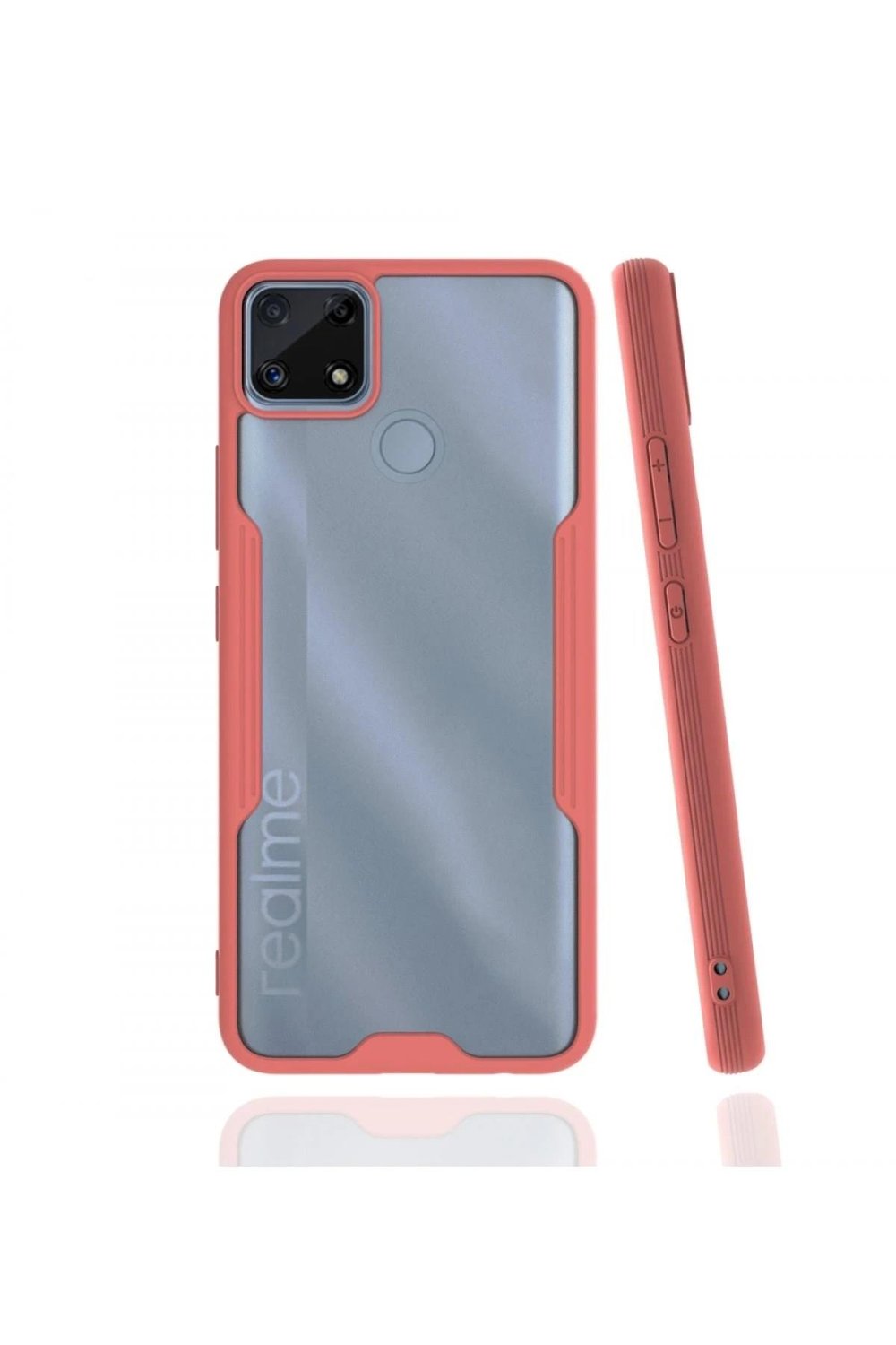 Mey İthalat®  Realme C25 Kılıf Platin Silikon - Pembe