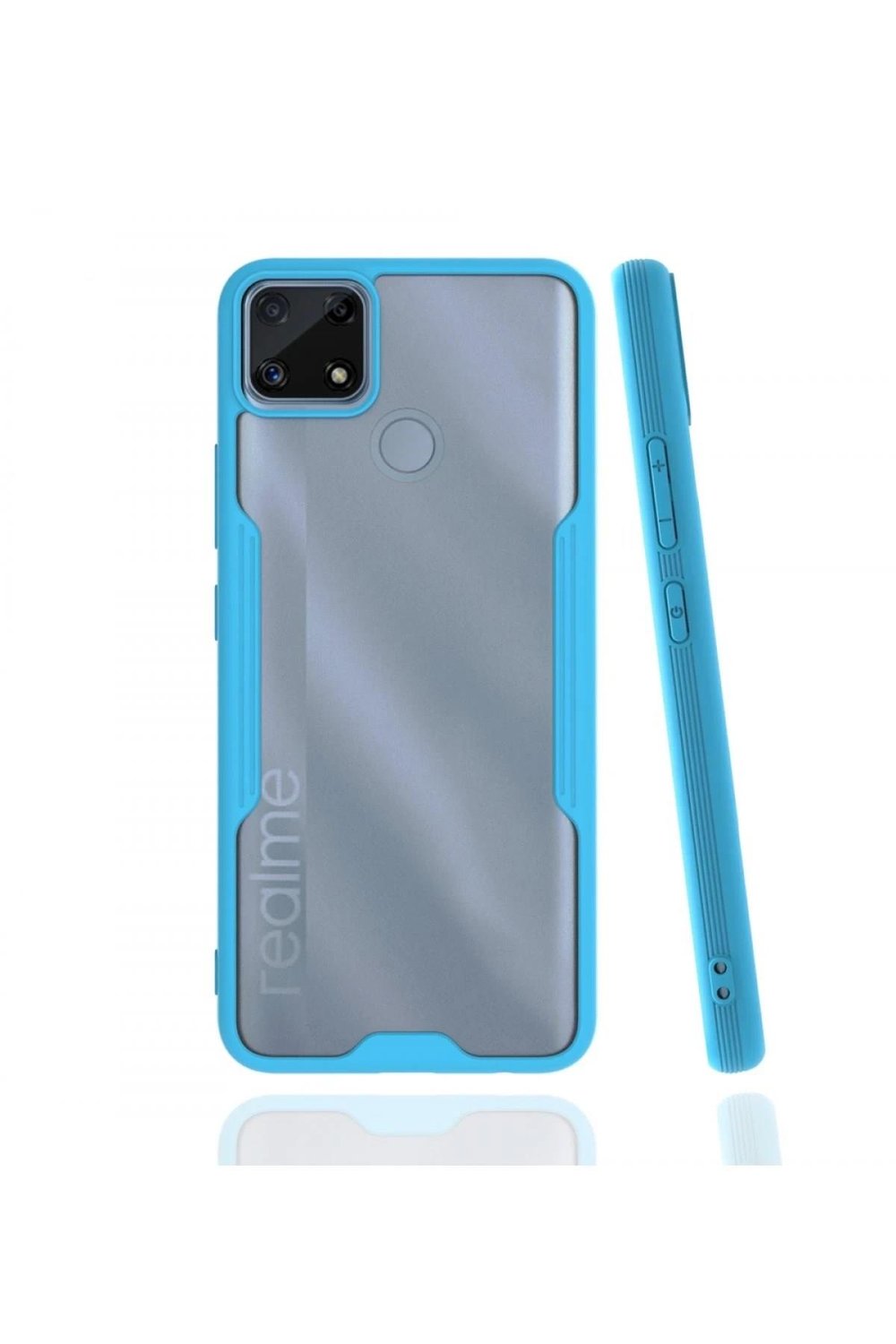 Mey İthalat®  Realme C25 Kılıf Platin Silikon - Mavi