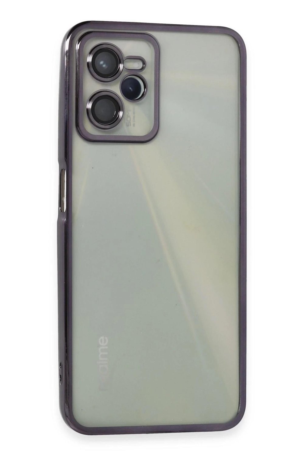 Mey İthalat®  Realme C35 Kılıf  Lensli Silikon - Mor