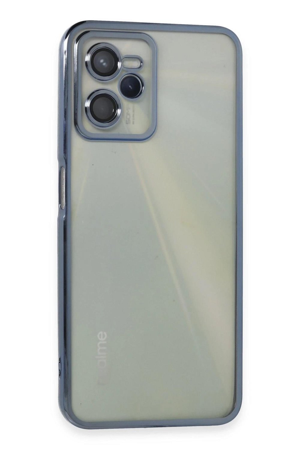 Mey İthalat®  Realme C35 Kılıf  Lensli Silikon - Açık Mavi