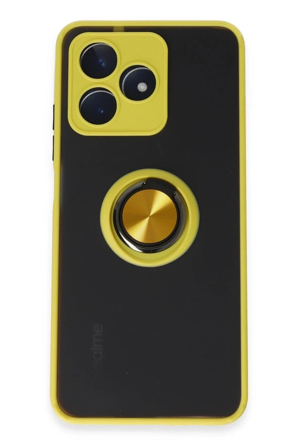 Mey İthalat®  Realme C53 Kılıf Montreal Yüzüklü Silikon Kapak - Sarı