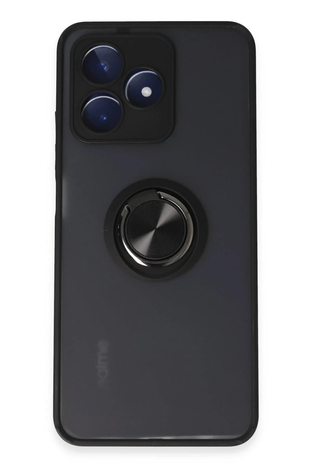 Mey İthalat®  Realme C53 Kılıf Montreal Yüzüklü Silikon Kapak - Siyah
