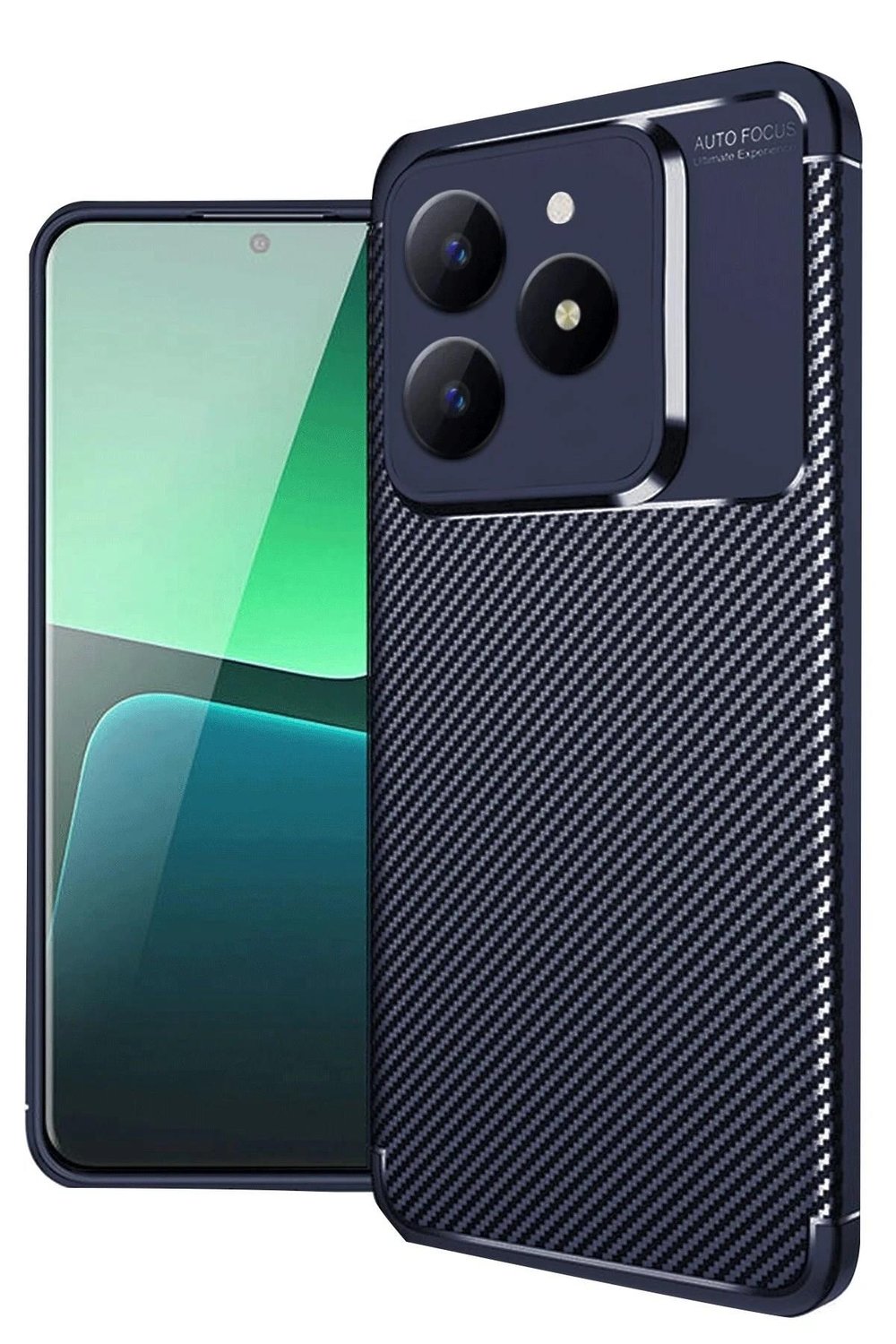 Mey İthalat®  Realme C61 Kılıf Auto Focus Karbon Kapak - Lacivert