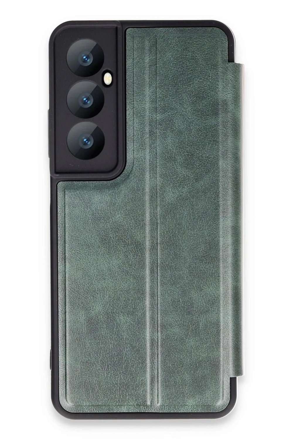 Mey İthalat®  Realme C65 Kılıf Flip Cover - Koyu Yeşil
