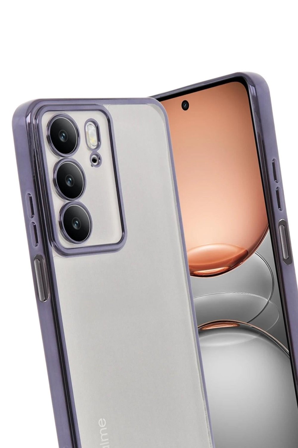 Mey İthalat®  Realme C75 4G Kılıf  Lensli Silikon - Mor