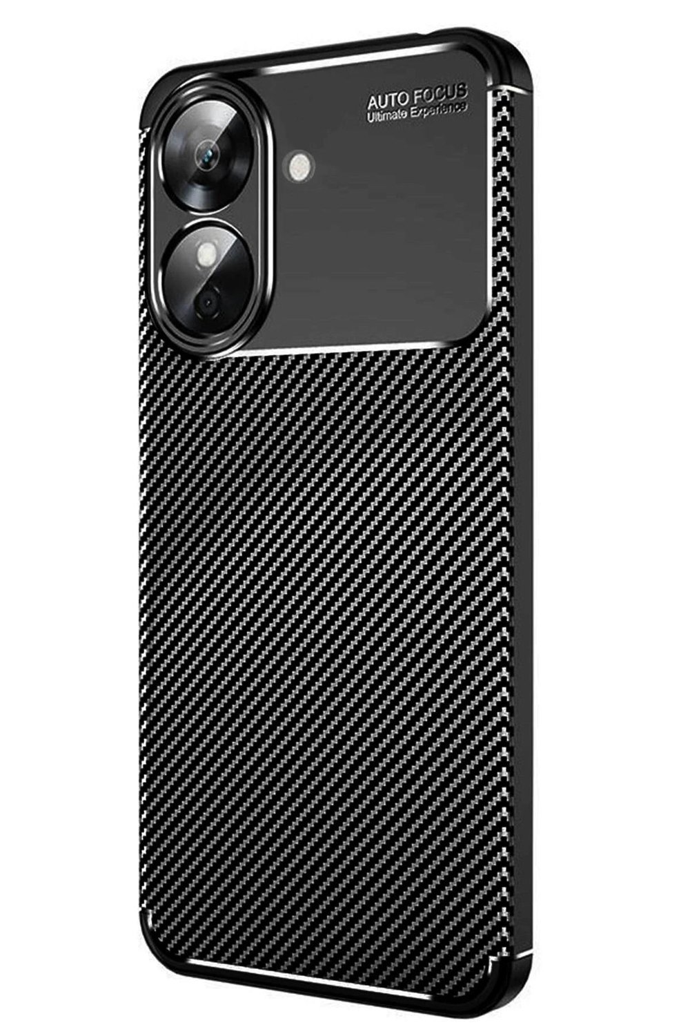 Mey İthalat®  Realme Note 60 Kılıf Auto Focus Karbon Kapak - Siyah