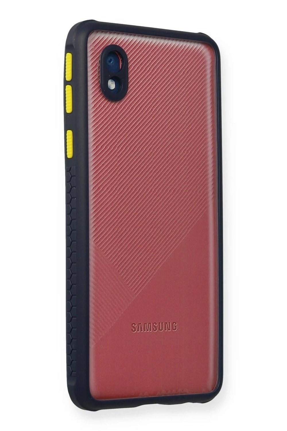 Mey İthalat®  Samsung Galaxy A01 Core Kılıf Miami Şeffaf Silikon - Lacivert