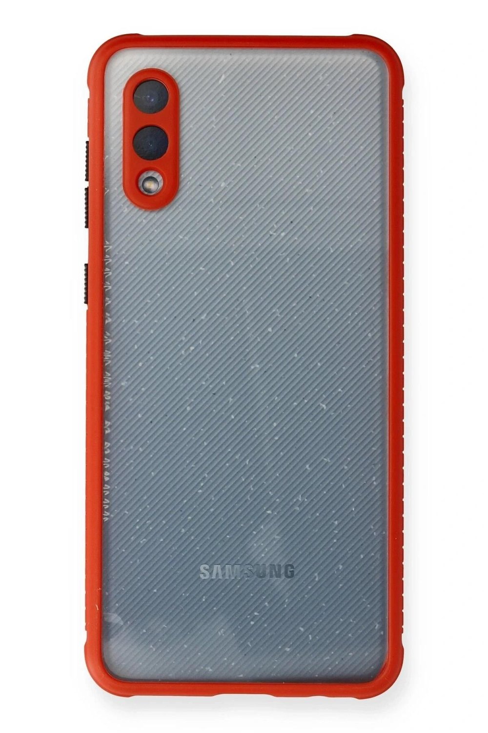 Mey İthalat®  Samsung Galaxy A02 Kılıf Miami Şeffaf Silikon - Kırmızı