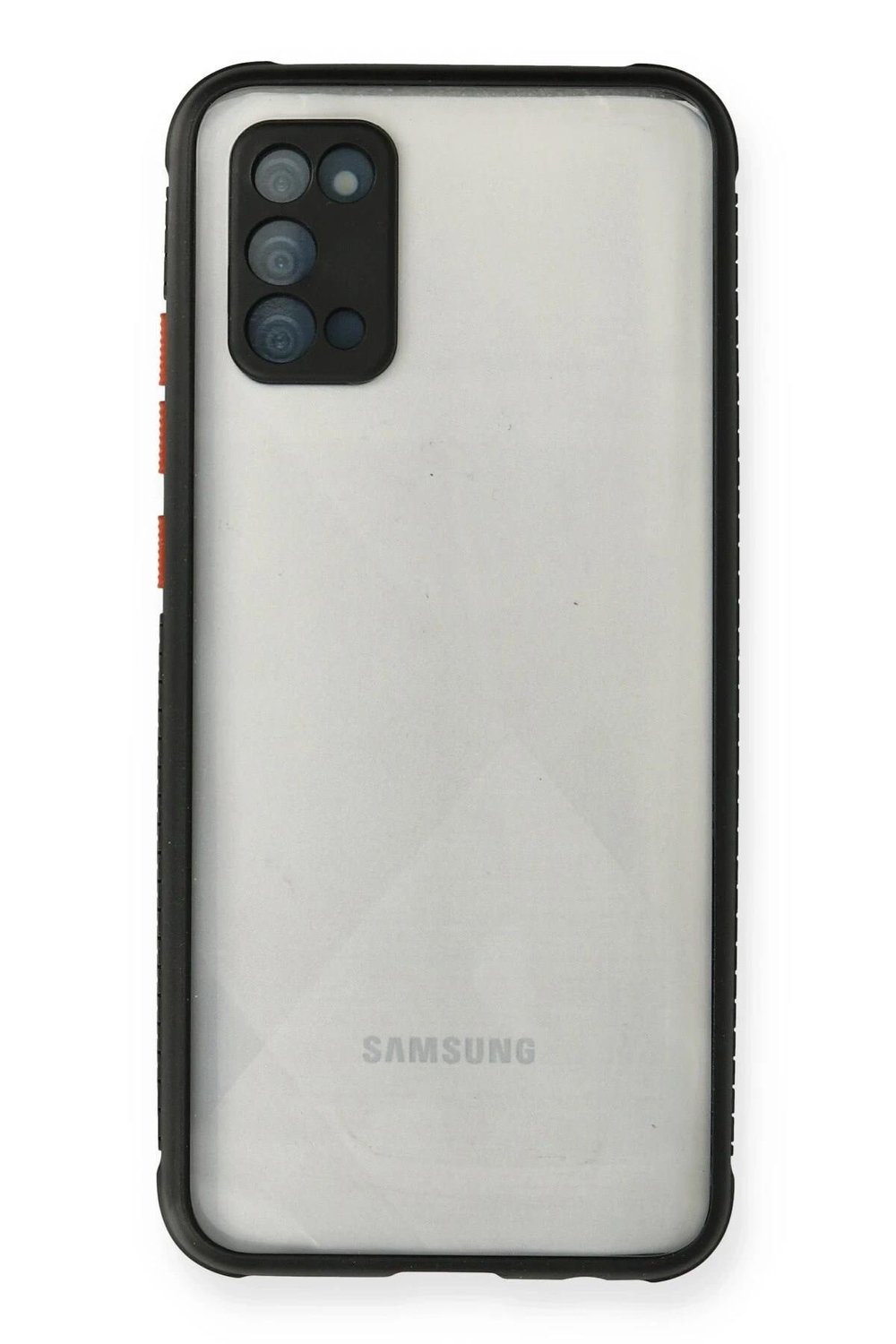 Mey İthalat®  Samsung Galaxy A02S Kılıf Miami Şeffaf Silikon - Siyah