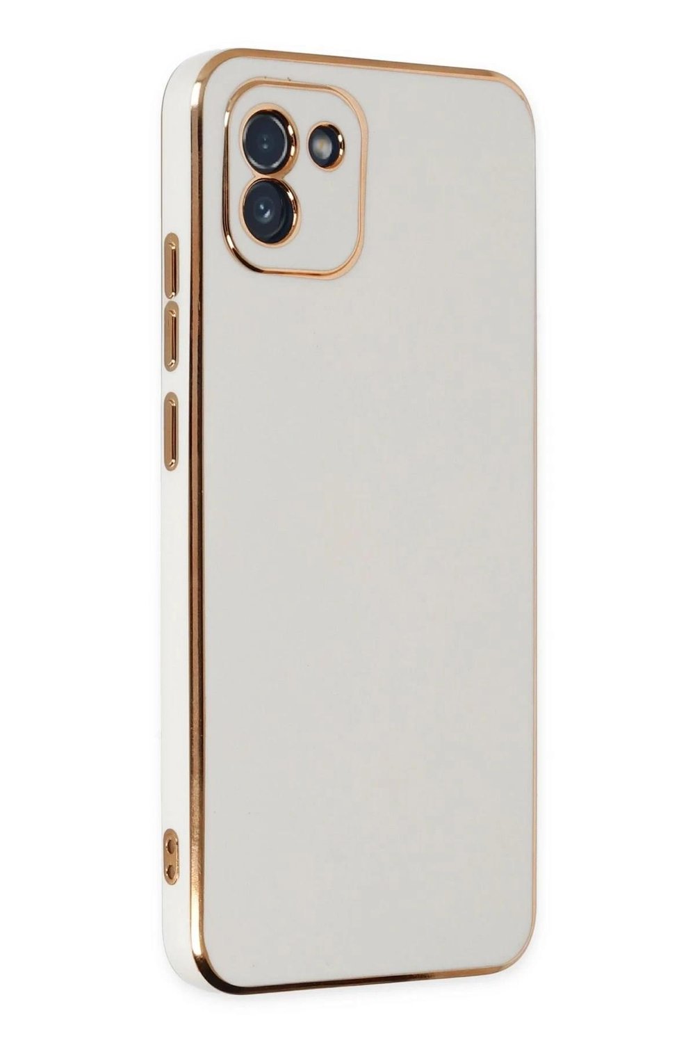 Mey İthalat®  Samsung Galaxy A03 Kılıf Volet Silikon - Beyaz