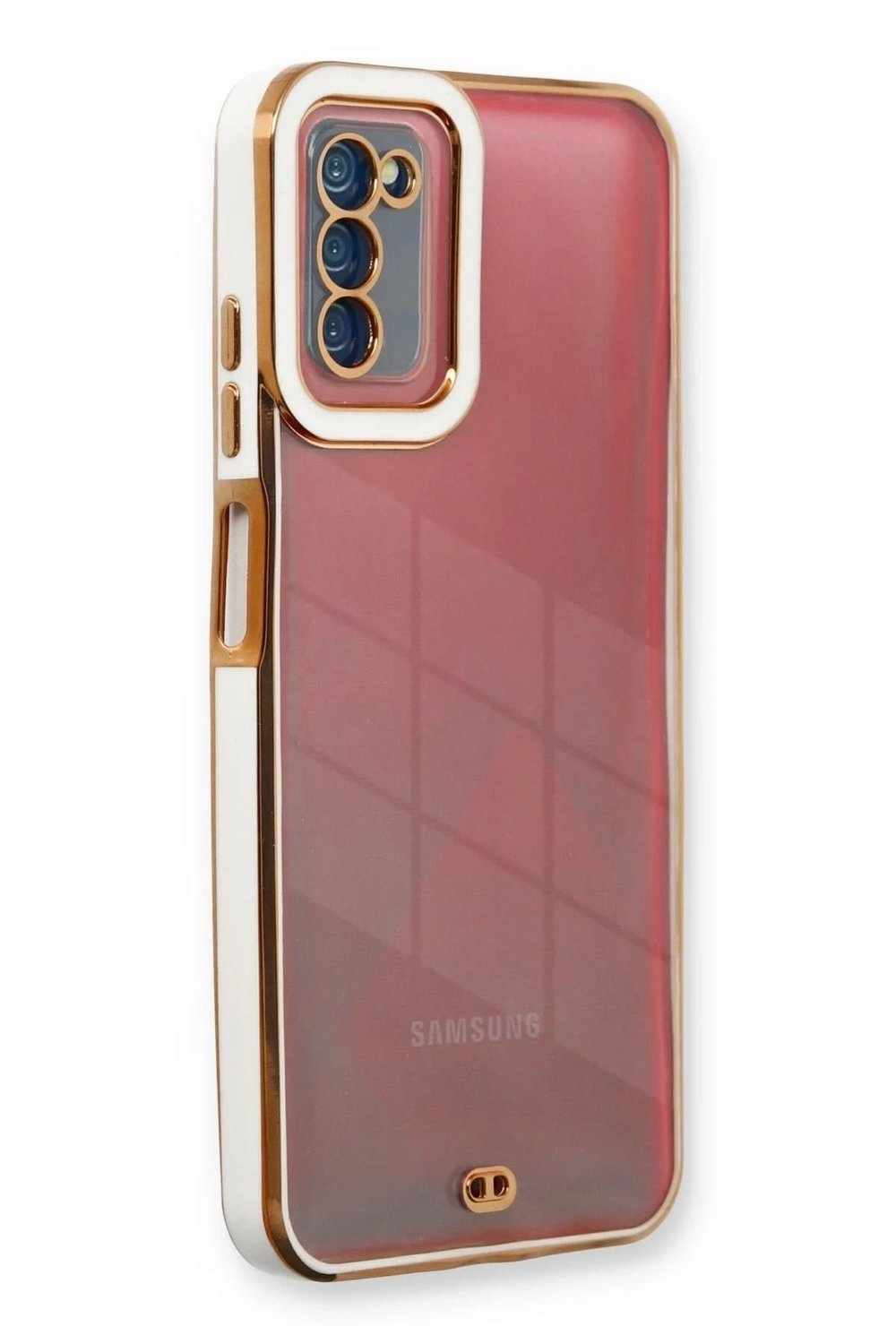 Mey İthalat®  Samsung Galaxy A03S Kılıf Liva Lens Silikon - Beyaz
