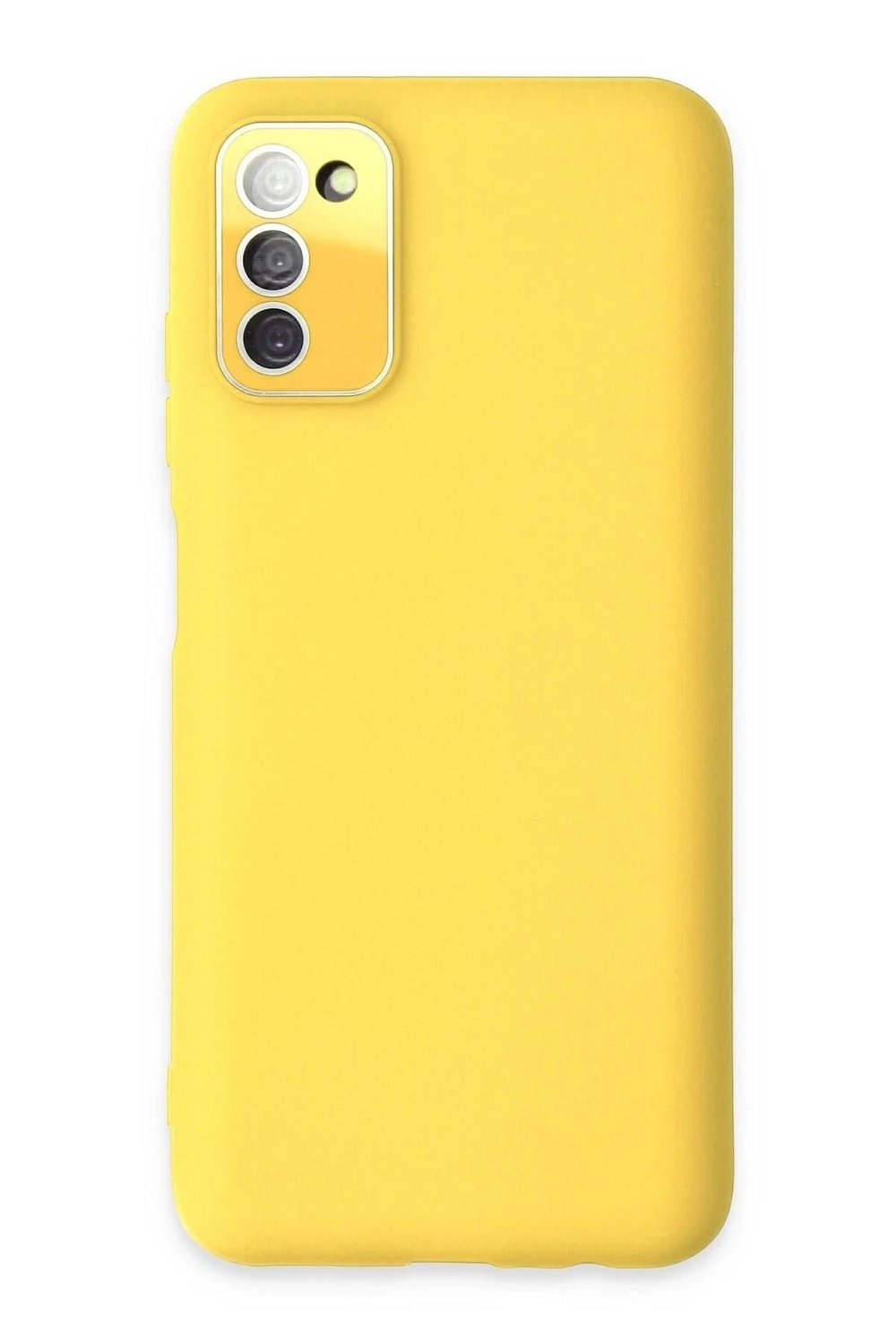 Mey İthalat®  Samsung Galaxy A03S Kılıf Lansman Glass Kapak - Sarı
