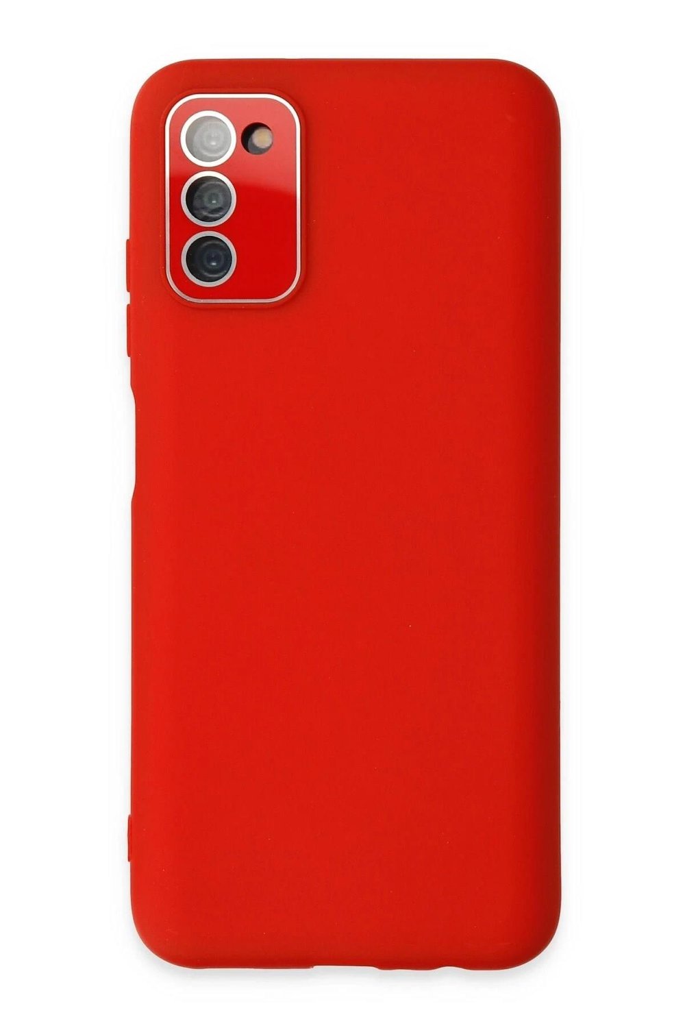 Mey İthalat®  Samsung Galaxy A03S Kılıf Lansman Glass Kapak - Kırmızı