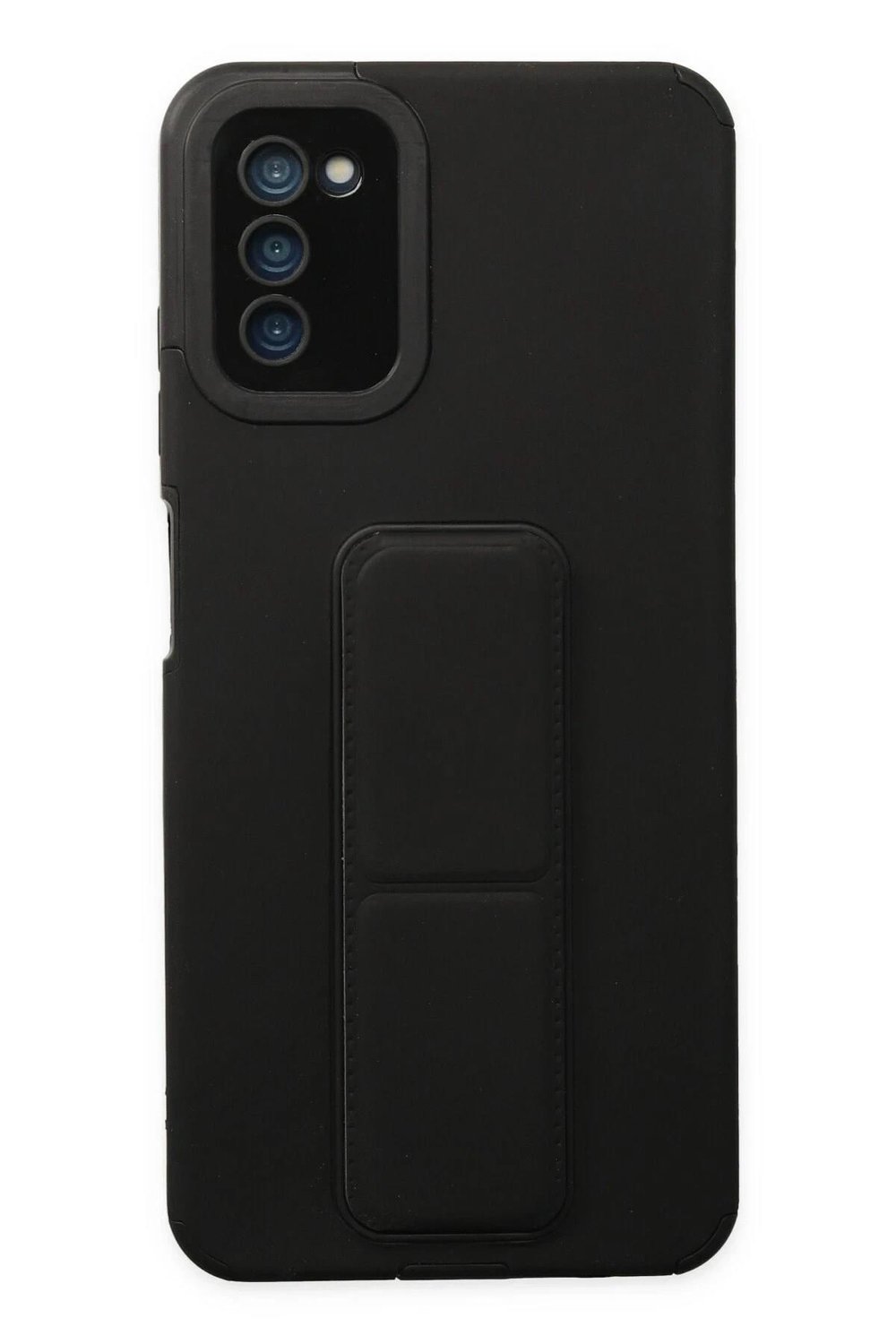Mey İthalat®  Samsung Galaxy A03S Kılıf Mega Standlı Silikon - Siyah