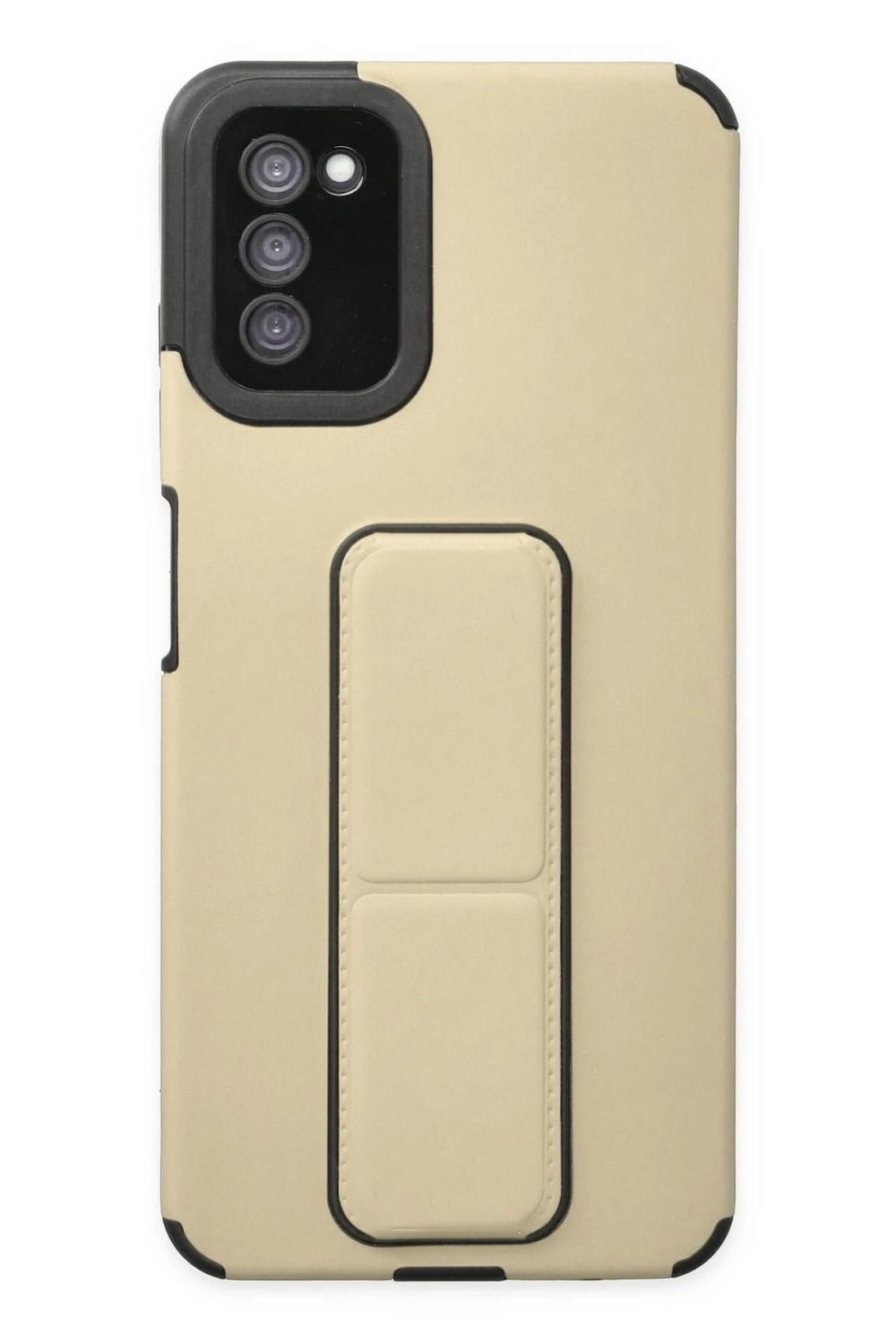 Mey İthalat®  Samsung Galaxy A03S Kılıf Mega Standlı Silikon - Gold