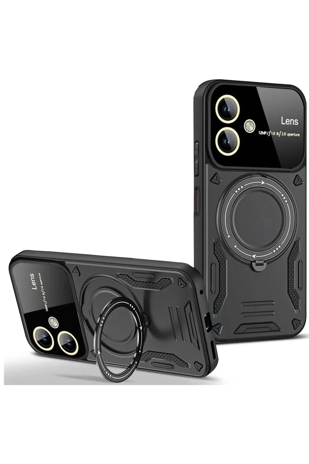 Mey İthalat®  Samsung Galaxy A05 Kılıf Joy Lens Standlı Kapak - Siyah