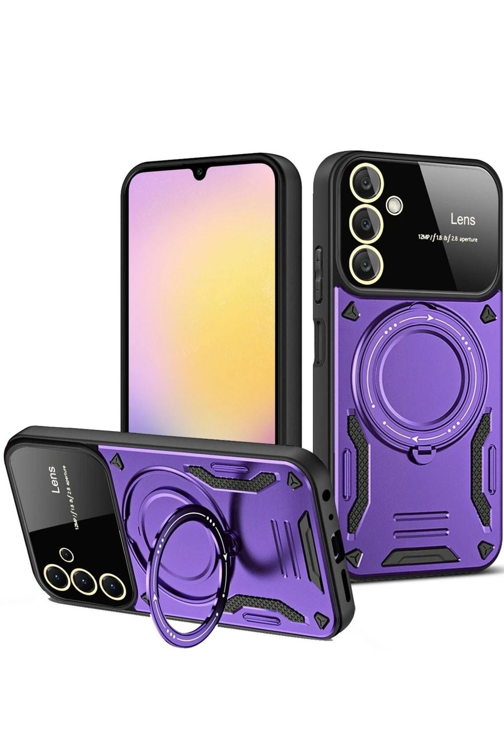 Mey İthalat®  Samsung Galaxy A05S Kılıf Joy Lens Standlı Kapak - Mor