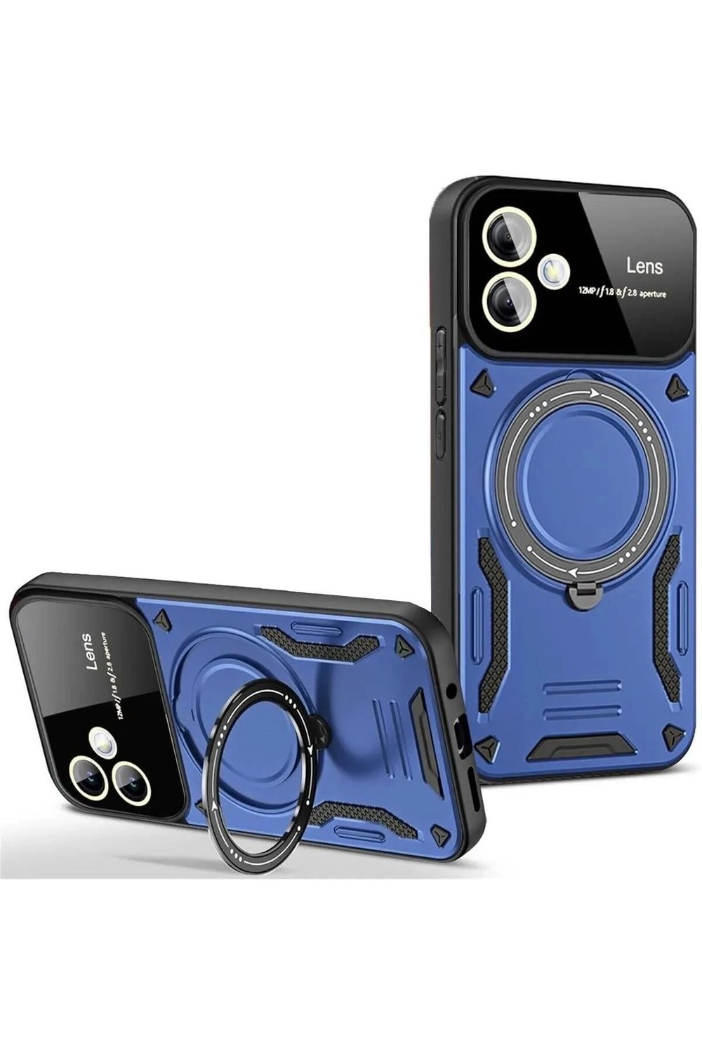 Mey İthalat®  Samsung Galaxy A06 Kılıf Joy Lens Standlı Kapak - Lacivert