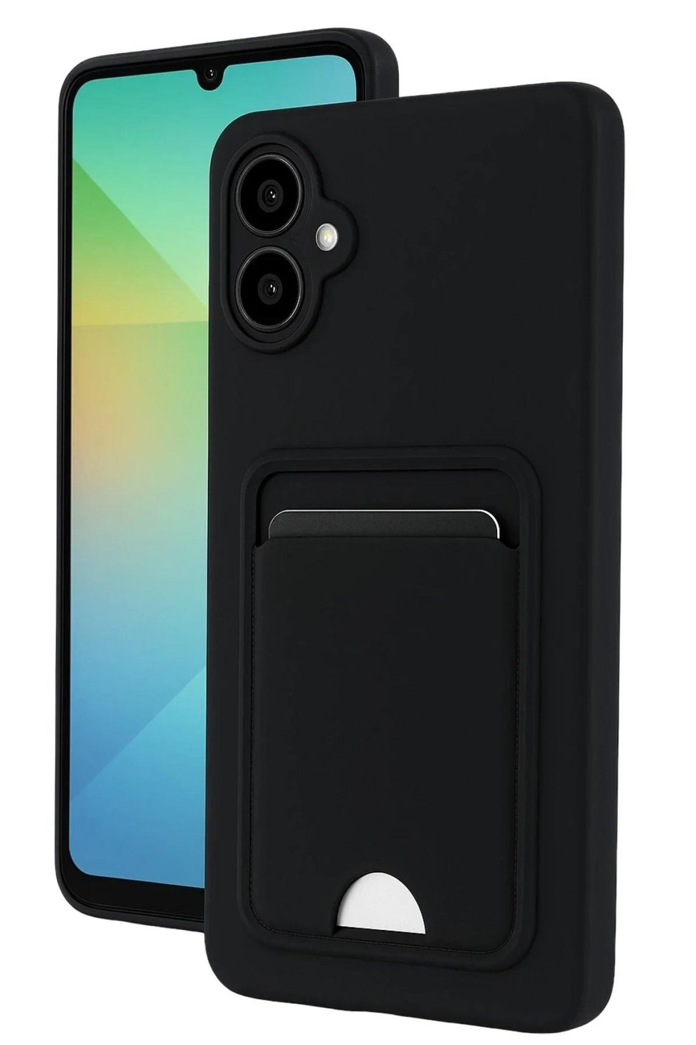 Mey İthalat®  Samsung Galaxy A06 Kılıf Kelvin Kartvizitli Silikon - Siyah