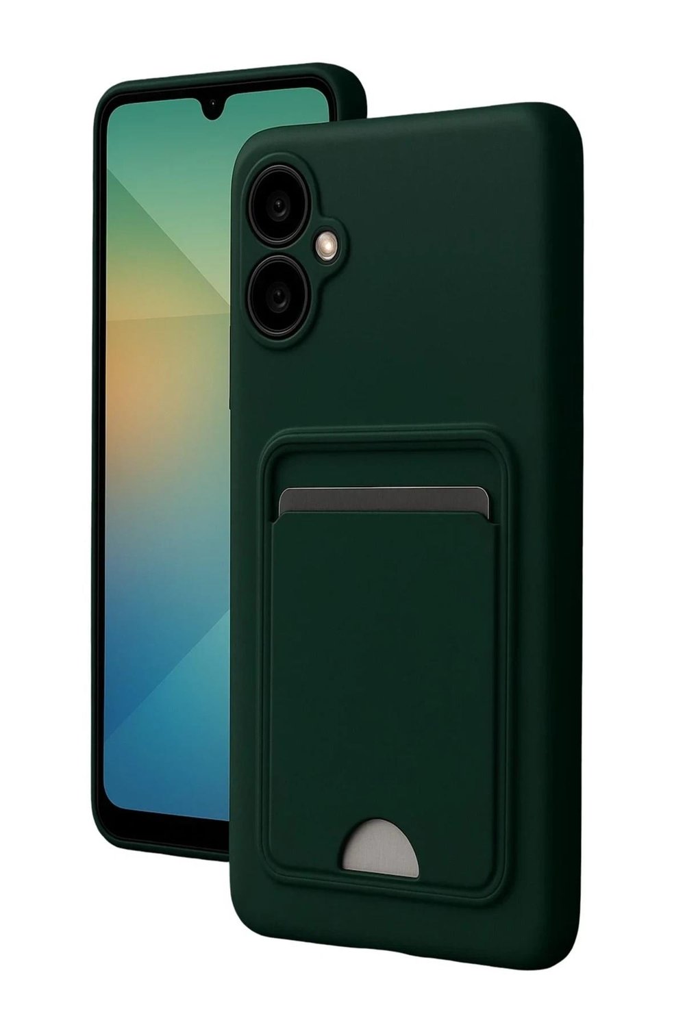 Mey İthalat®  Samsung Galaxy A07 4G Kelvin Kartvizitli Silikon - Koyu Yeşil