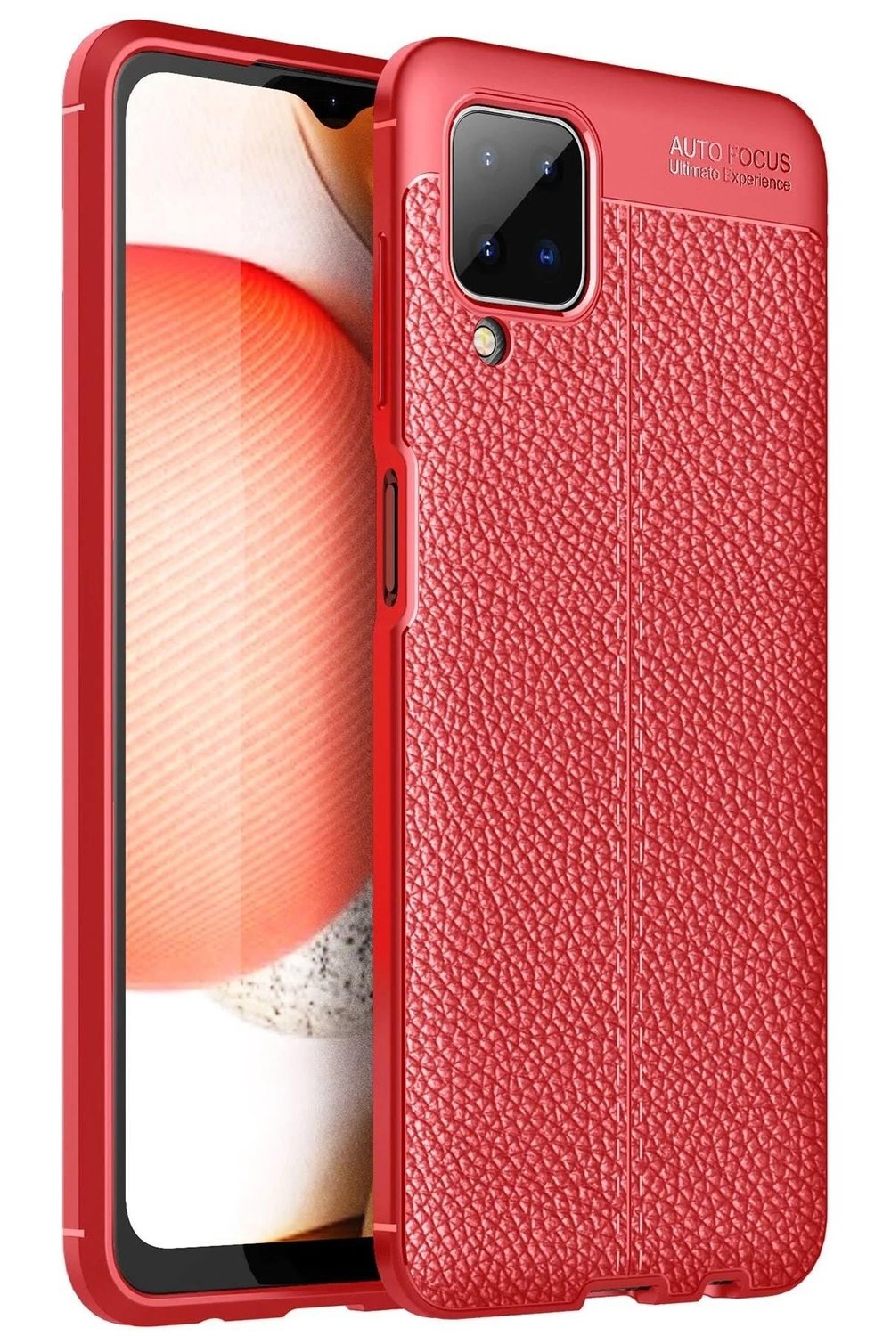 Mey İthalat®  Samsung Galaxy A12 Kılıf Auto Focus Kapak - Kırmızı