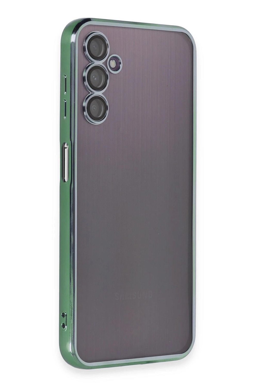 Mey İthalat®  Samsung Galaxy A14 4G Kılıf  Lensli Silikon - Yeşil