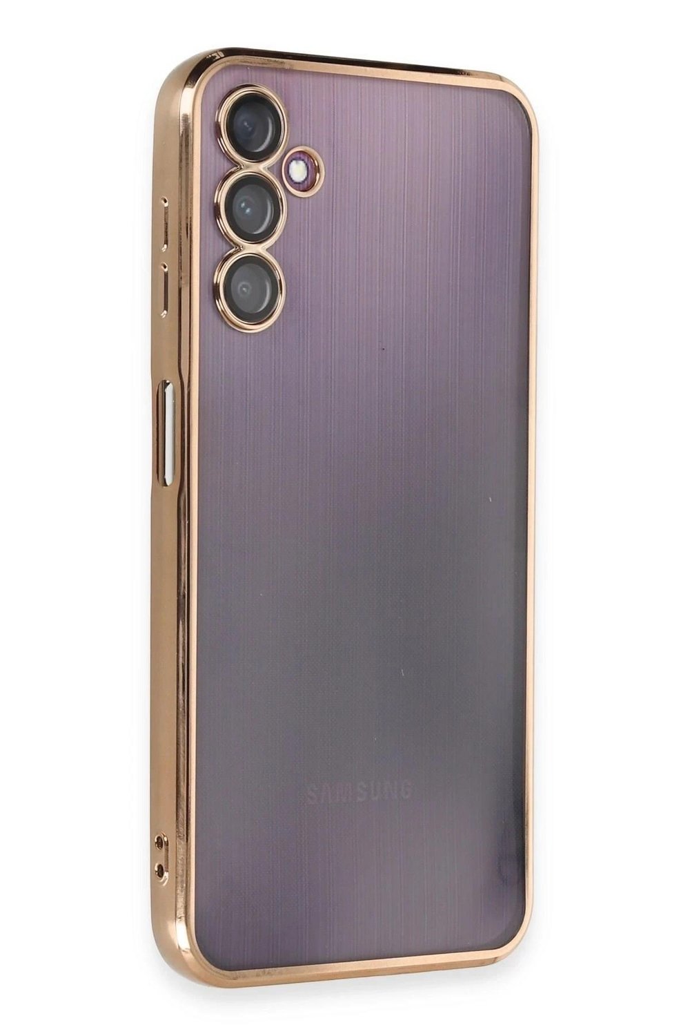 Mey İthalat®  Samsung Galaxy A14 4G Kılıf  Lensli Silikon - Gold
