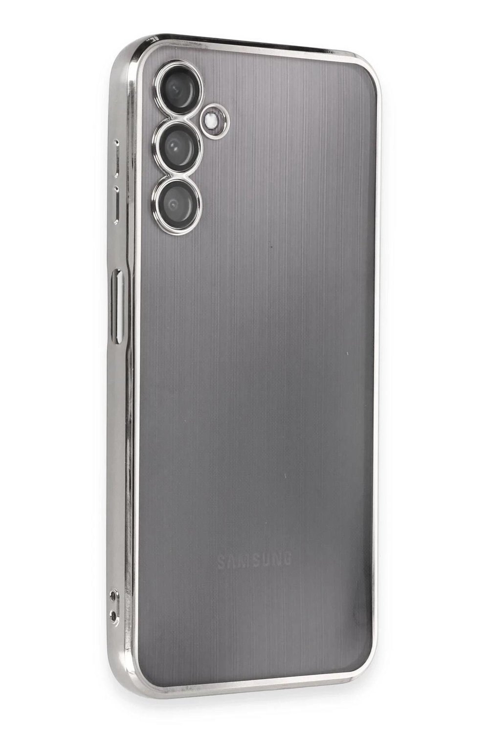 Mey İthalat®  Samsung Galaxy A14 4G Kılıf  Lensli Silikon - Gümüş