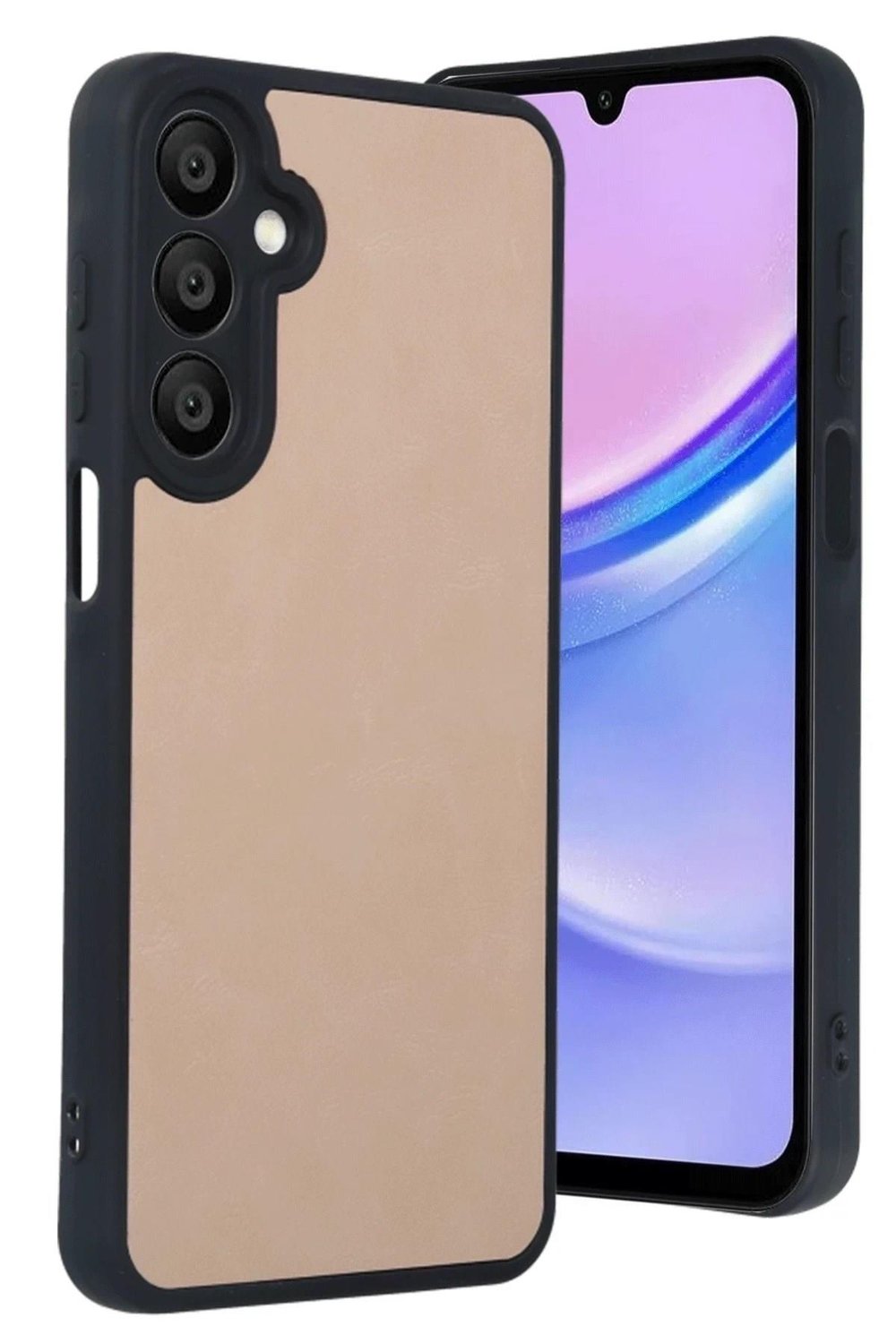Mey İthalat®  Samsung Galaxy A15 4G Kılıf Aras Deri Kapak - Pudra