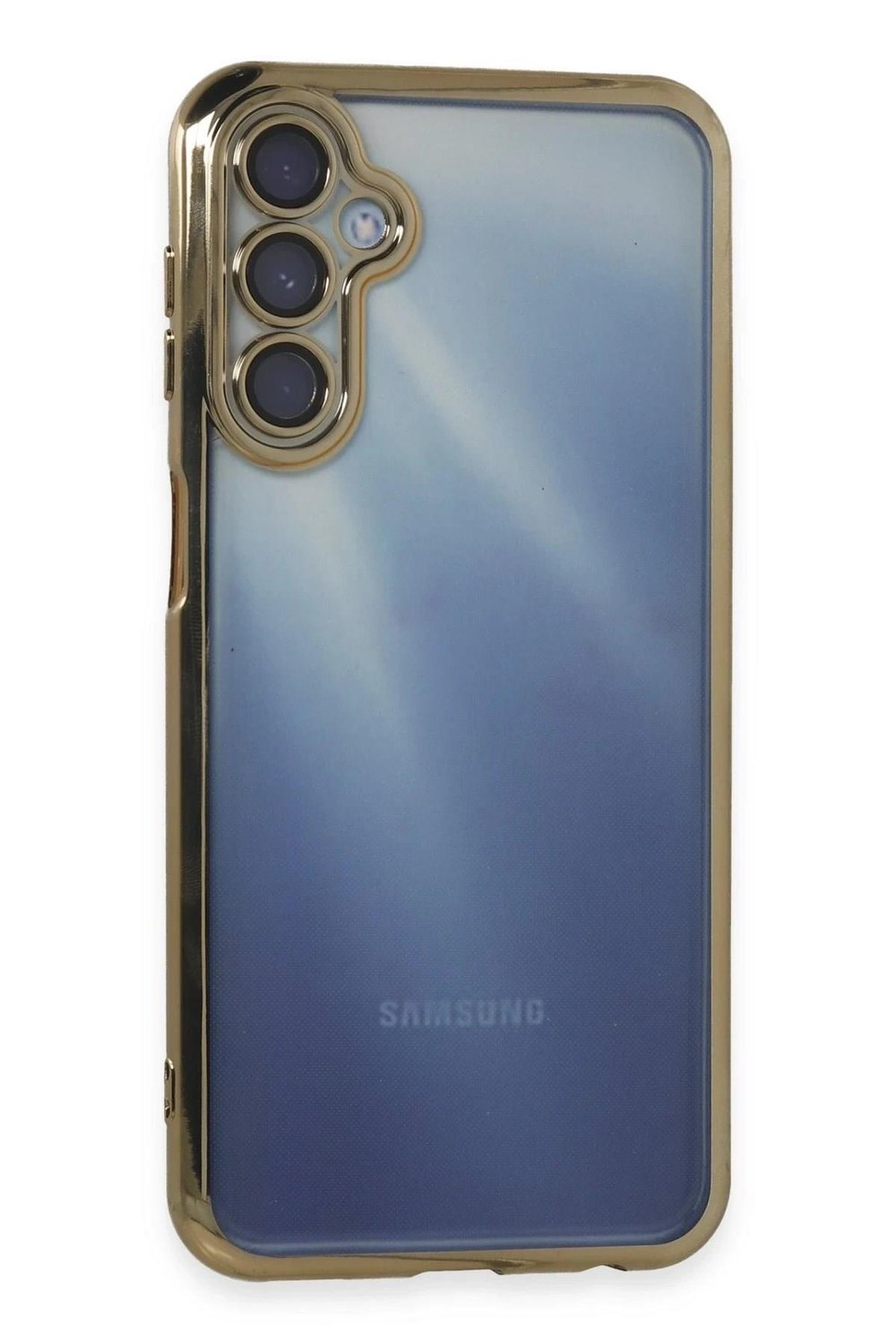 Mey İthalat®  Samsung Galaxy A15 4G Kılıf  Lensli Silikon - Gold