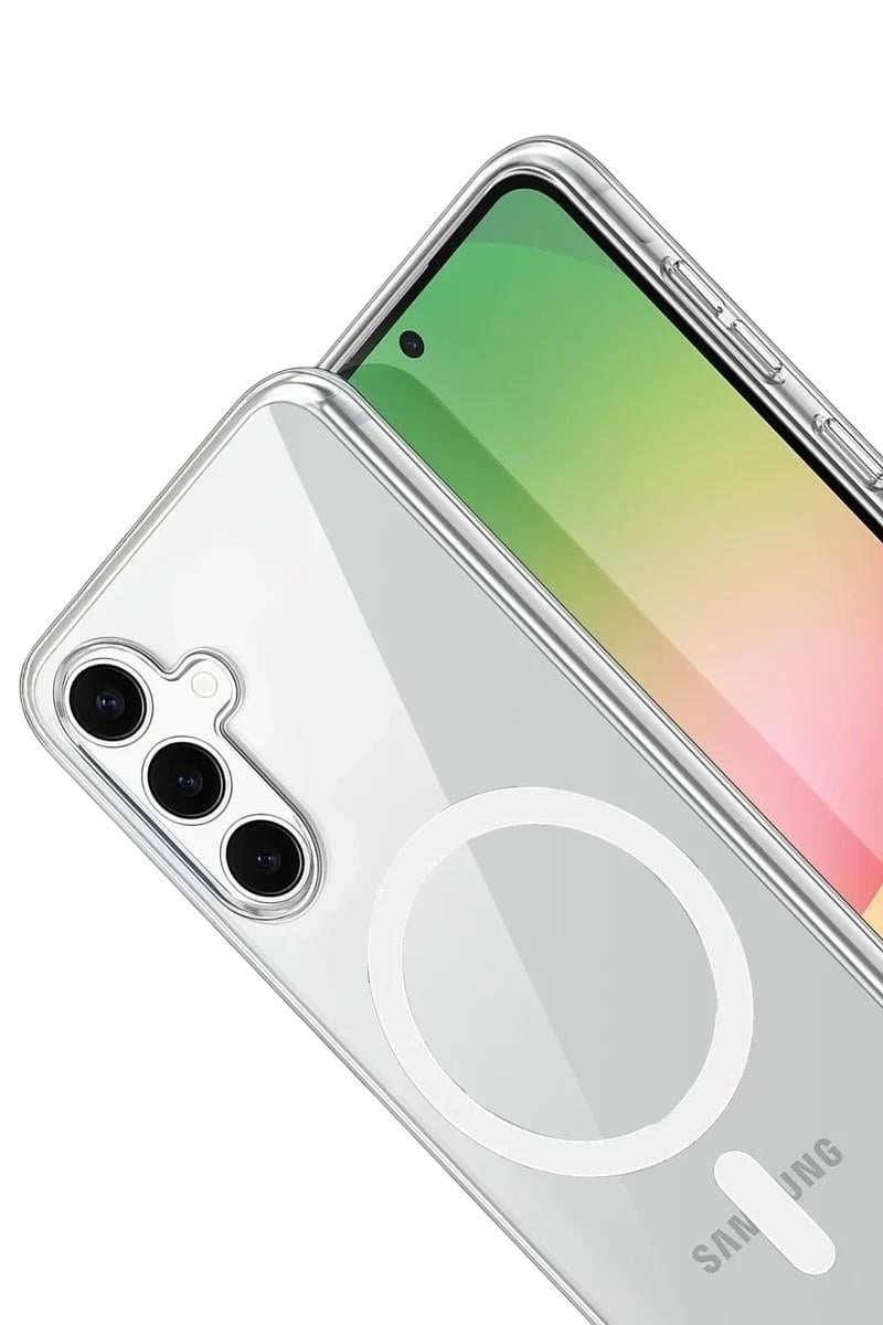 Mey İthalat®  Samsung Galaxy A16 5G Combo Sert Şeffaf Magsafe Kapak - Şeffaf