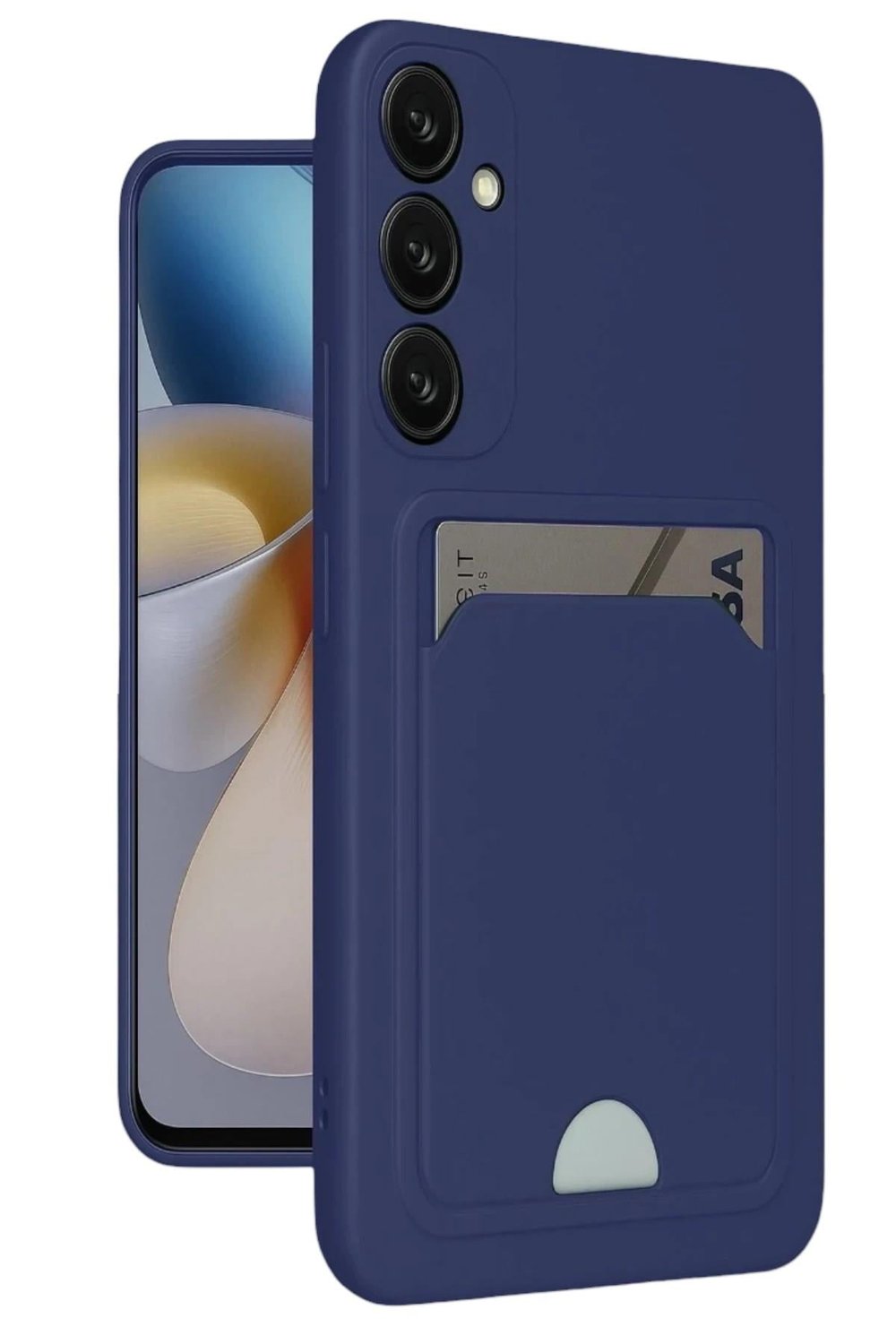 Mey İthalat®  Samsung Galaxy A16 5G Kılıf Kelvin Kartvizitli Silikon - Lacivert