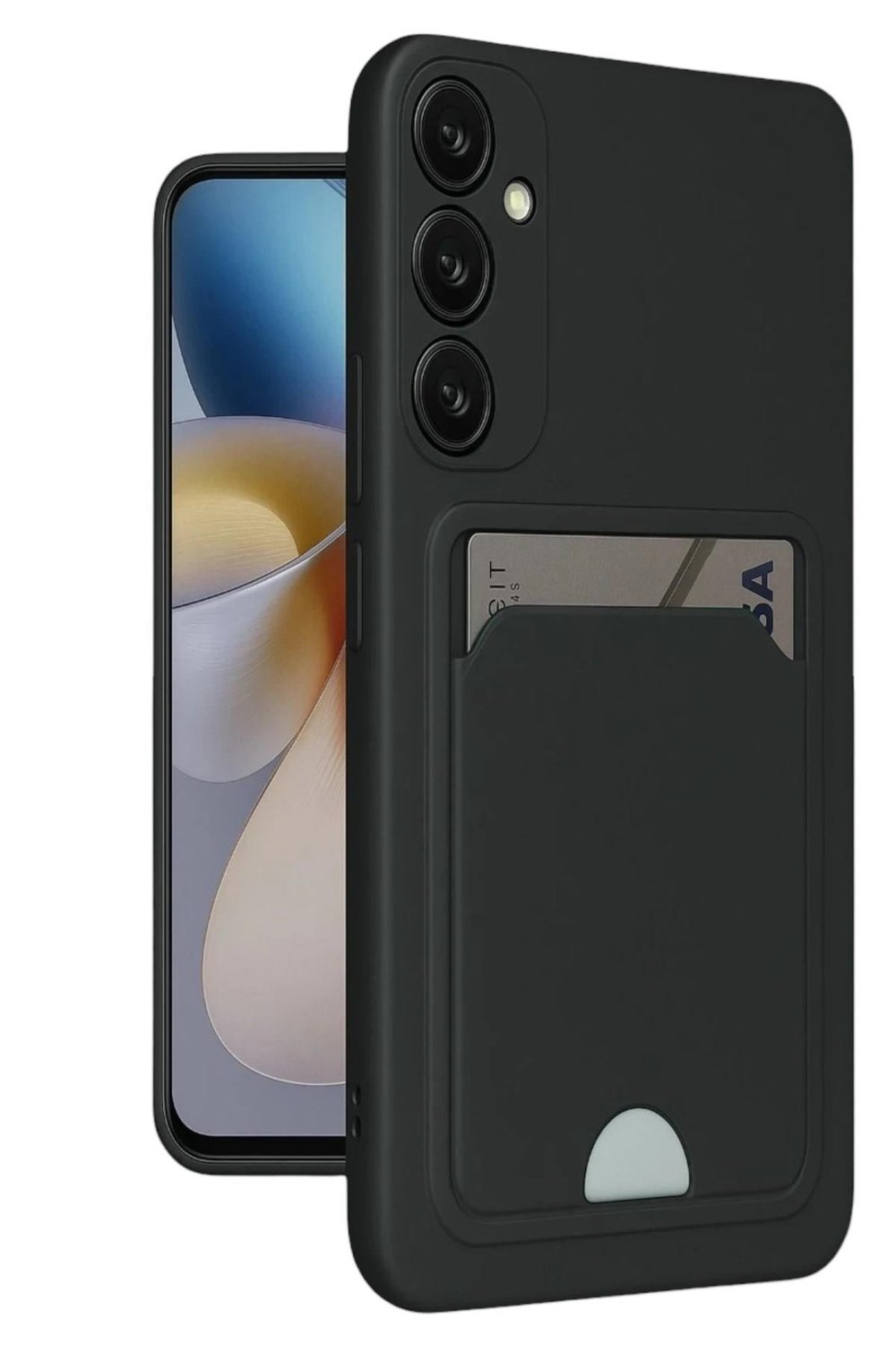 Mey İthalat®  Samsung Galaxy A16 5G Kılıf Kelvin Kartvizitli Silikon - Siyah