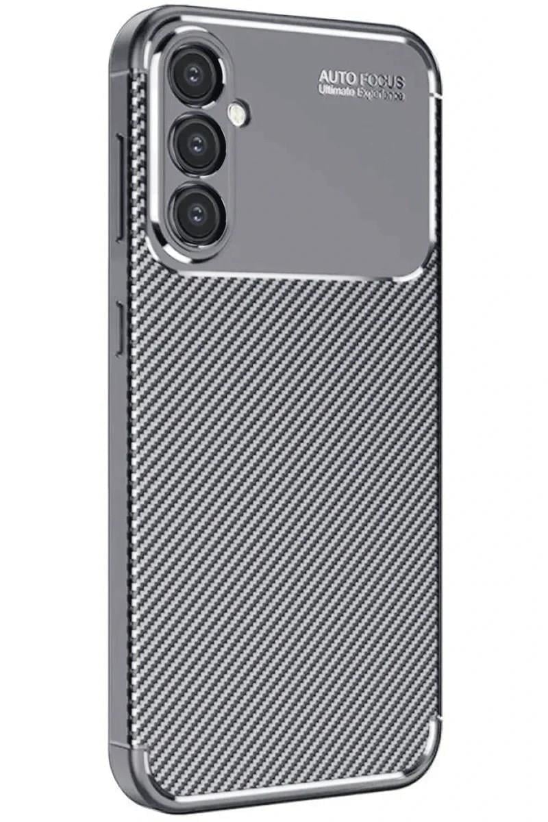 Mey İthalat®  Samsung Galaxy A16 5G Kılıf Auto Focus Karbon Kapak - Gri