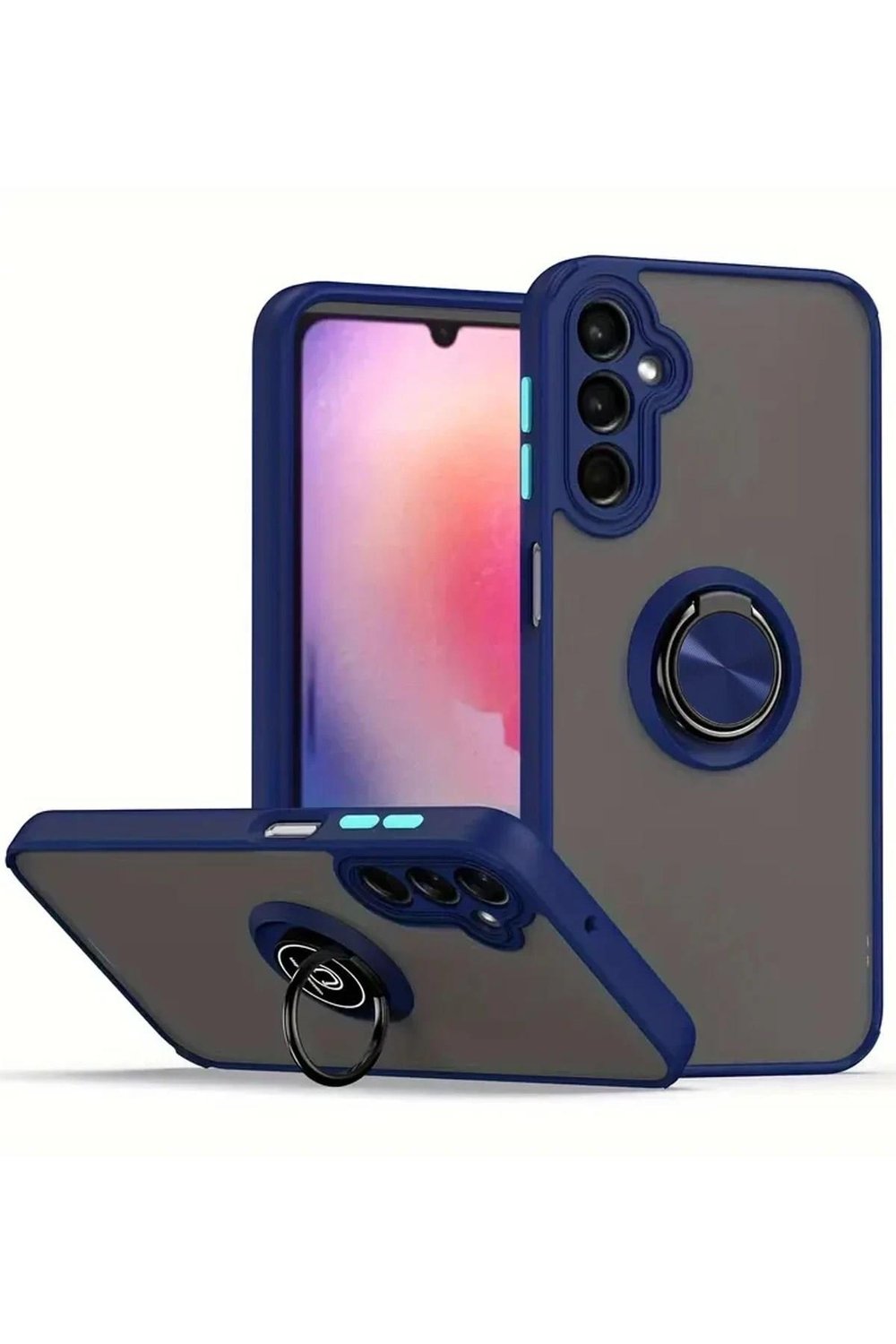 Mey İthalat®  Samsung Galaxy A17 5G Montreal Yüzüklü Silikon Kapak - Lacivert