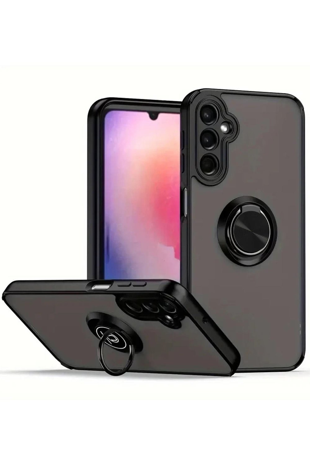 Mey İthalat®  Samsung Galaxy A17 5G Montreal Yüzüklü Silikon Kapak - Siyah