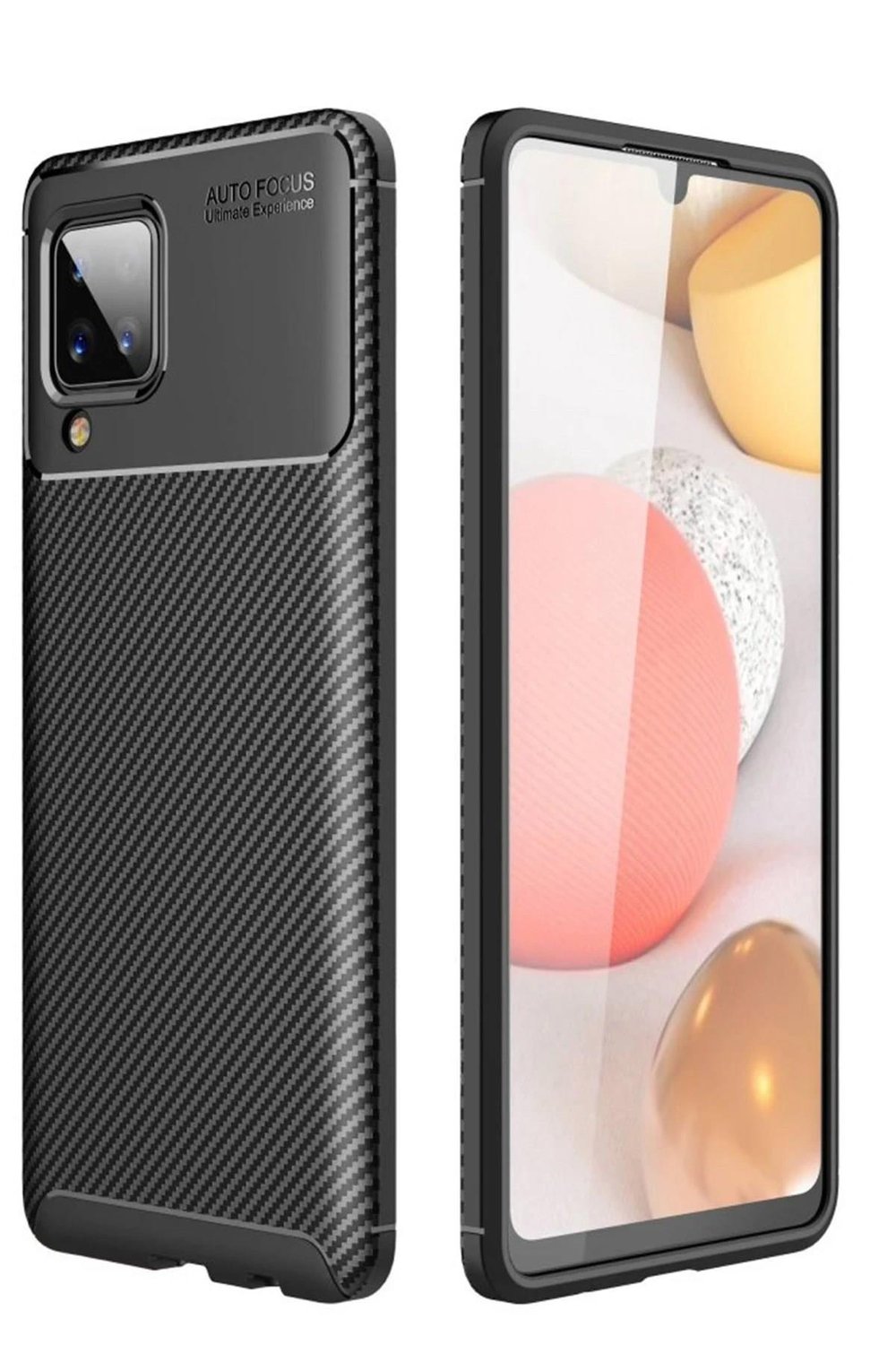 Mey İthalat®  Samsung Galaxy A22 Kılıf Auto Focus Karbon Kapak - Siyah