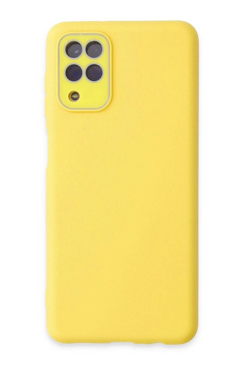 Mey İthalat®  Samsung Galaxy A22 Kılıf Lansman Glass Kapak - Sarı