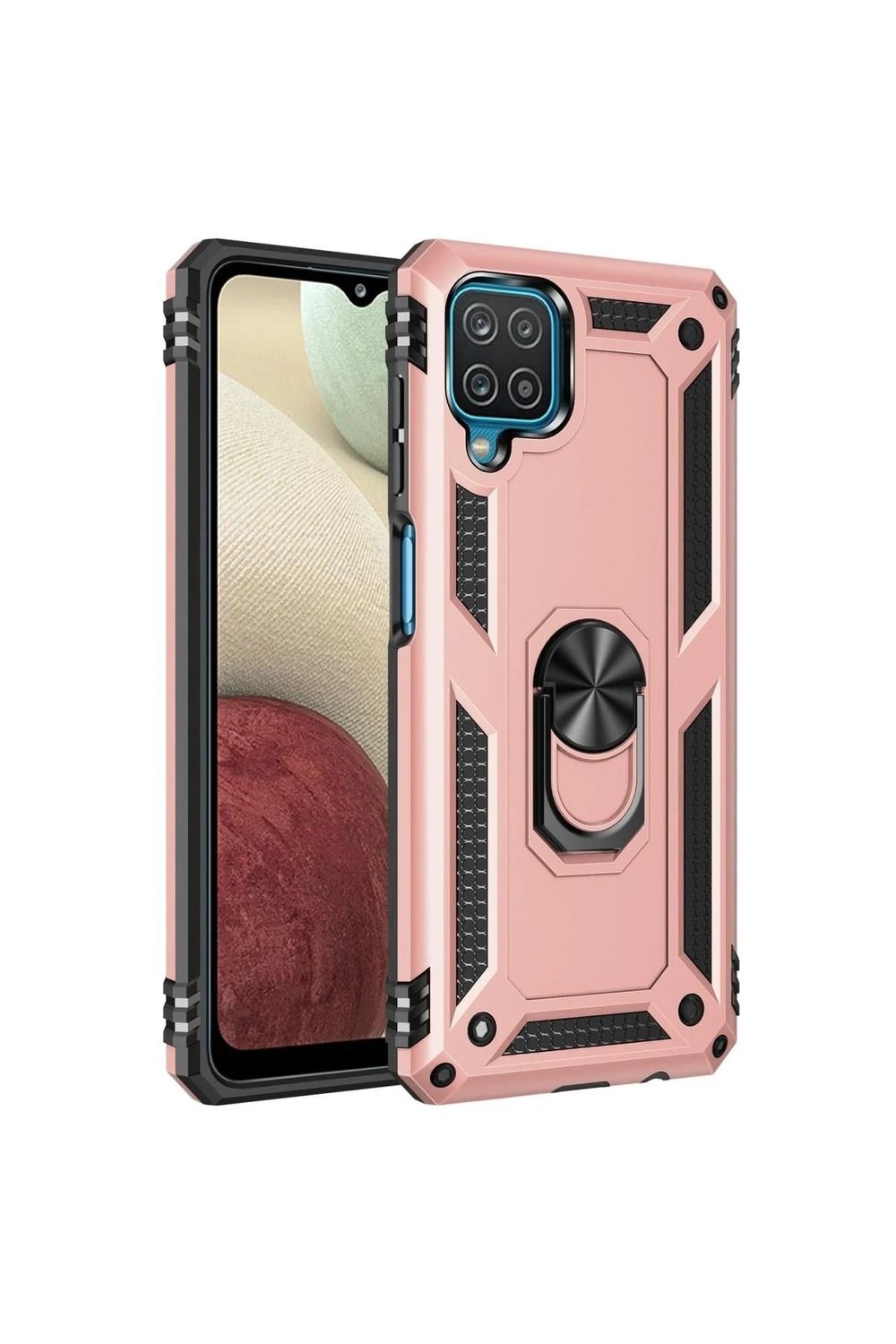 Mey İthalat®  Samsung Galaxy A22 Kılıf Sofya Yüzüklü Silikon Kapak - Rose