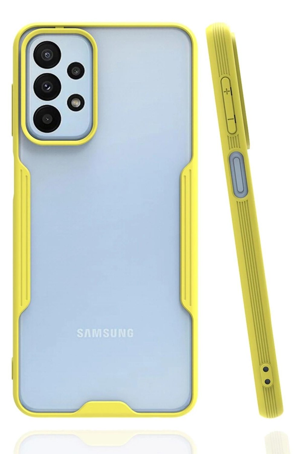 Mey İthalat®  Samsung Galaxy A23 4G Kılıf Platin Silikon - Sarı