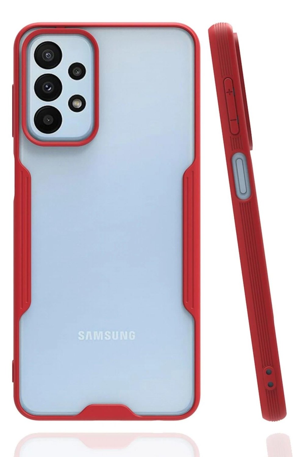 Mey İthalat®  Samsung Galaxy A23 4G Kılıf Platin Silikon - Kırmızı
