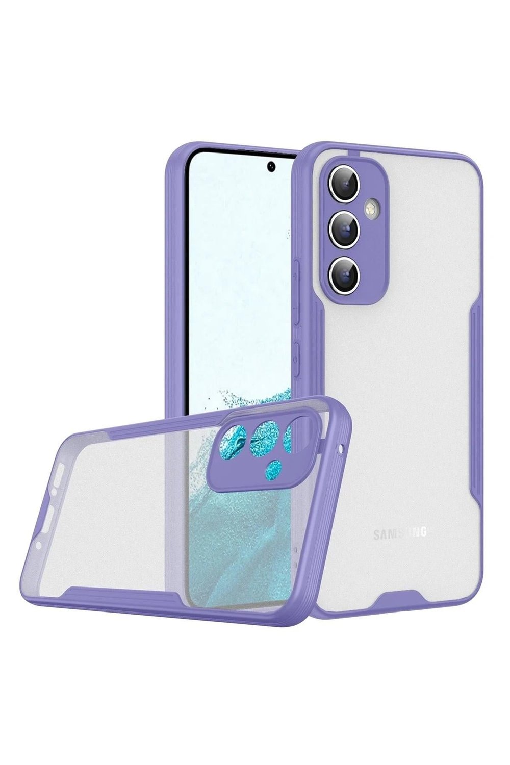 Mey İthalat®  Samsung Galaxy A24 4G Kılıf Platin Silikon - Lila