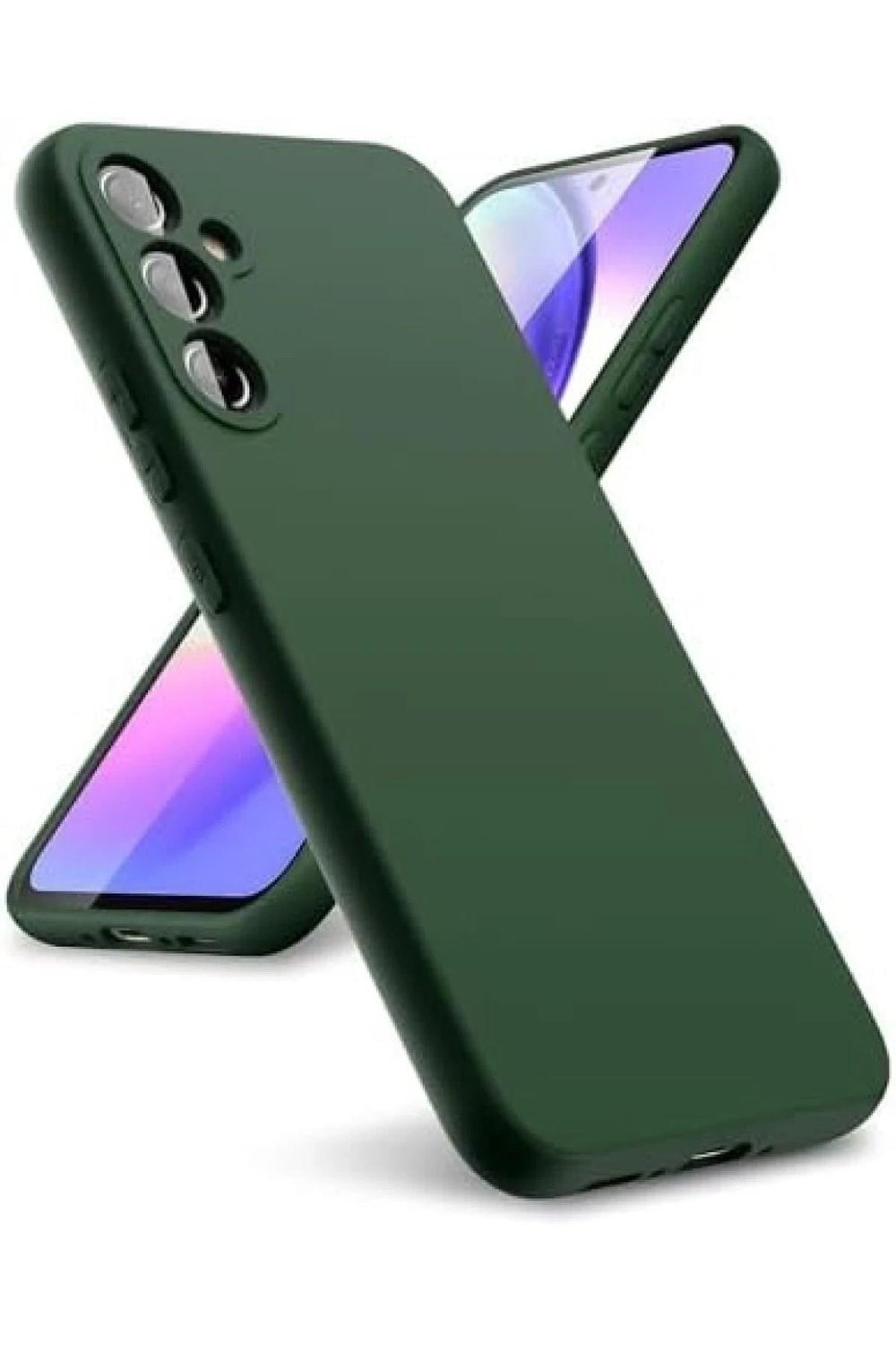 Mey İthalat®  Samsung Galaxy A24 4G Kılıf First Silikon - Koyu Yeşil