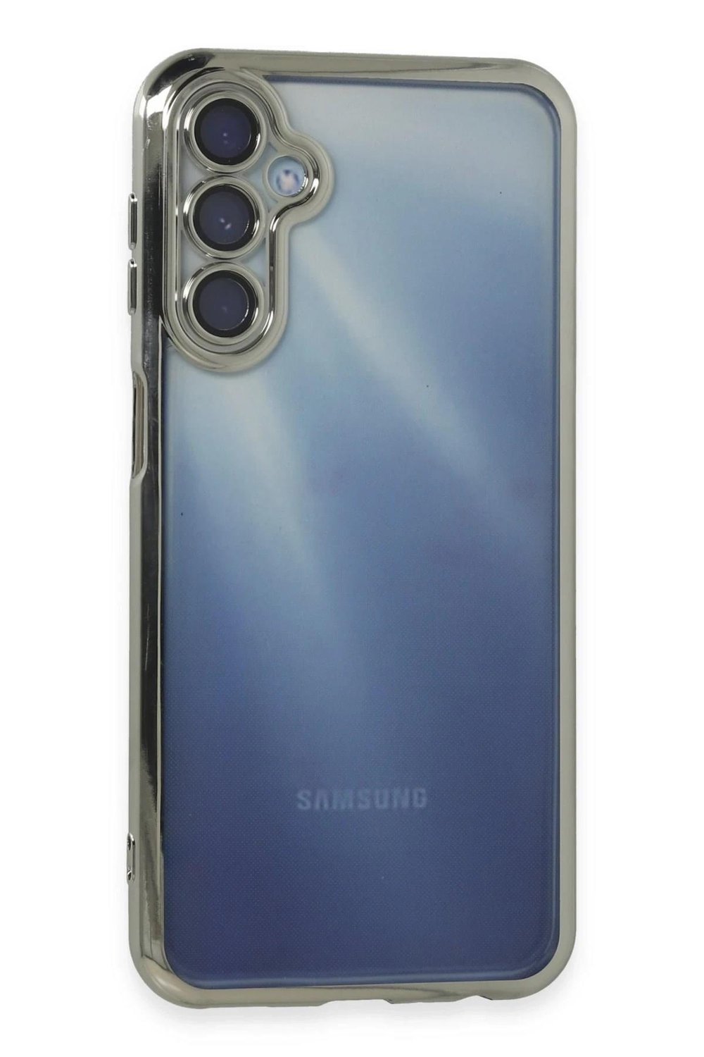 Mey İthalat®  Samsung Galaxy A25 5G Kılıf  Lensli Silikon - Gümüş