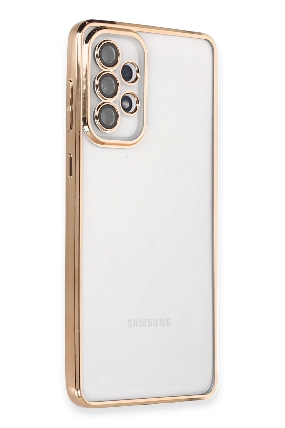 Mey İthalat®  Samsung Galaxy A33 5G Kılıf  Lensli Silikon - Gold