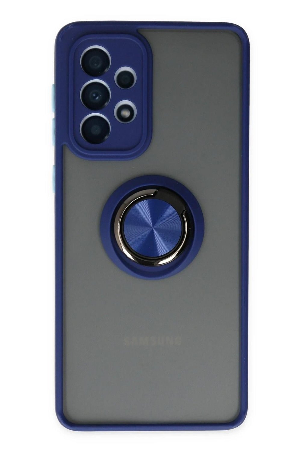 Mey İthalat®  Samsung Galaxy A33 5G Kılıf Montreal Yüzüklü Silikon Kapak - Lacivert