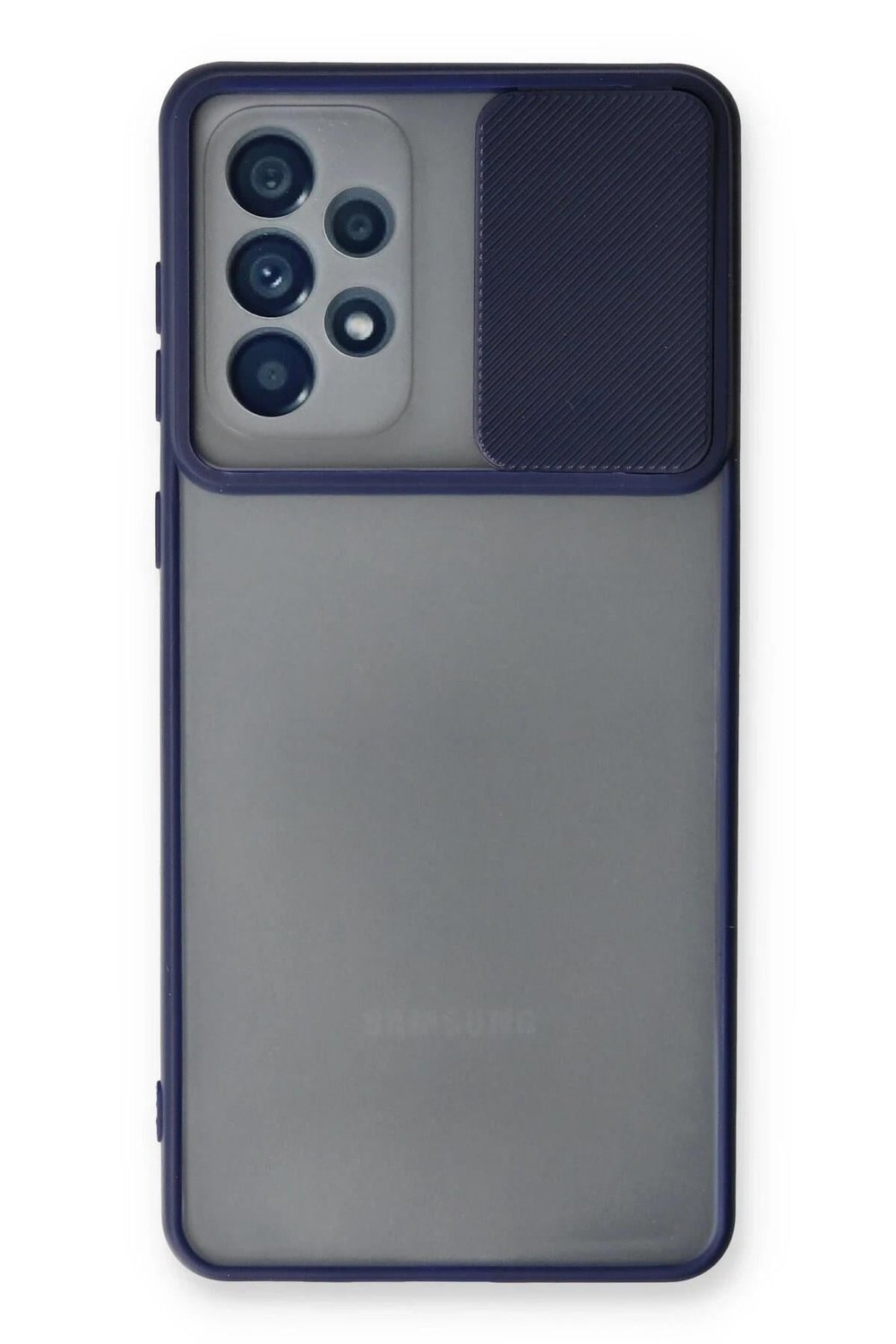 Mey İthalat®  Samsung Galaxy A33 5G Kılıf Palm Buzlu Kamera Sürgülü Silikon - Lacivert