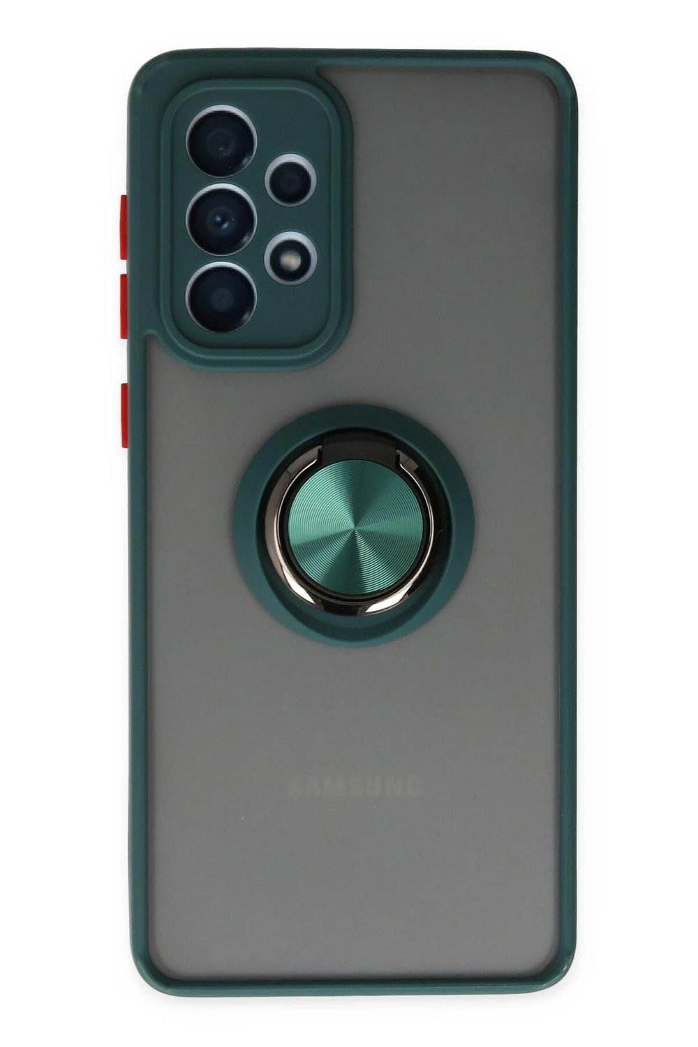 Mey İthalat®  Samsung Galaxy A33 5G Kılıf Montreal Yüzüklü Silikon Kapak - Yeşil