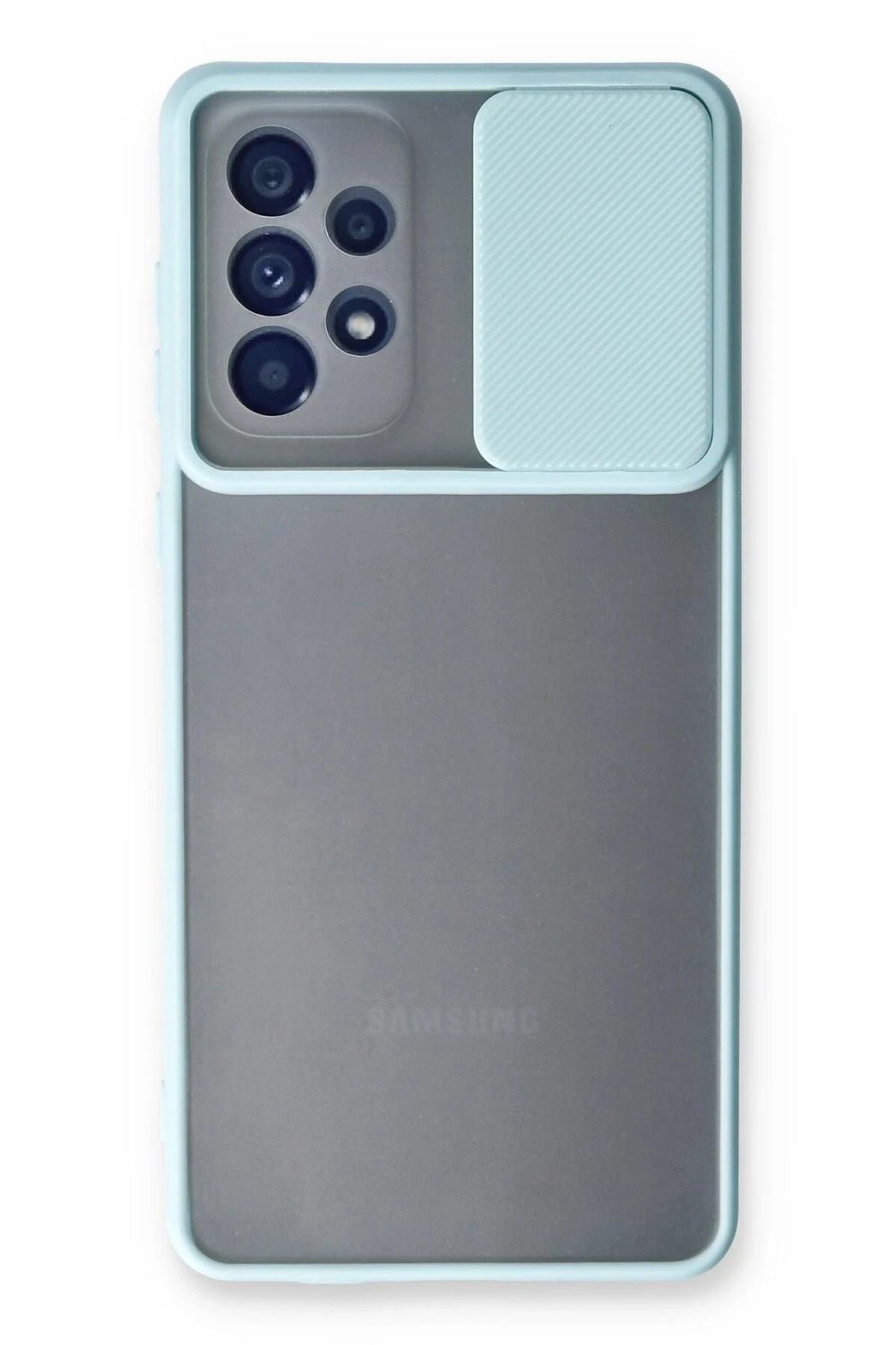 Mey İthalat®  Samsung Galaxy A33 5G Kılıf Palm Buzlu Kamera Sürgülü Silikon - Turkuaz